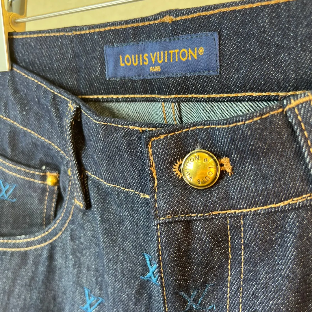 Monogram Embroidered Straight-Leg Jeans D35020569 — view 4
