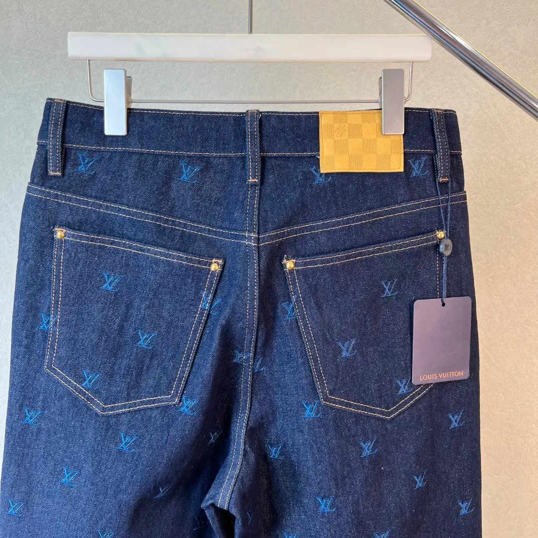Monogram Embroidered Straight-Leg Jeans D35020569 — view 6