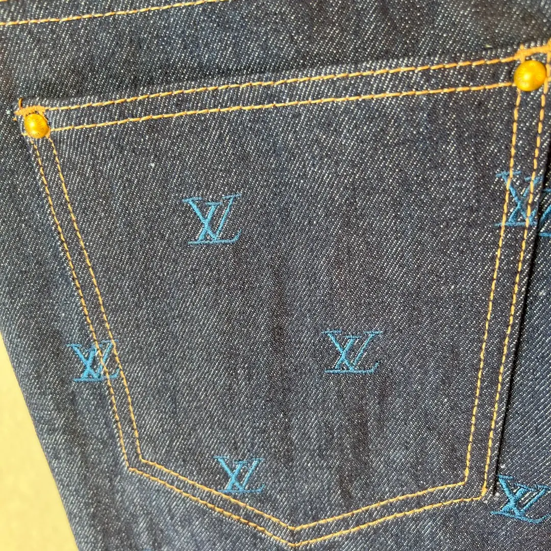Monogram Embroidered Straight-Leg Jeans D35020569 — view 8