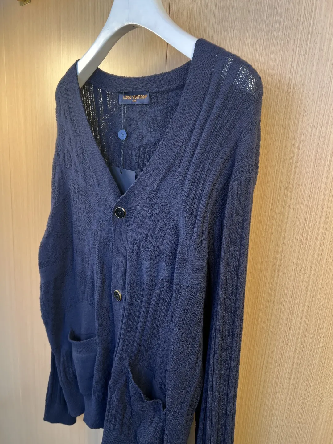 Monogram Cable-Knit V-Neck Cardigan D35020538 — view 4