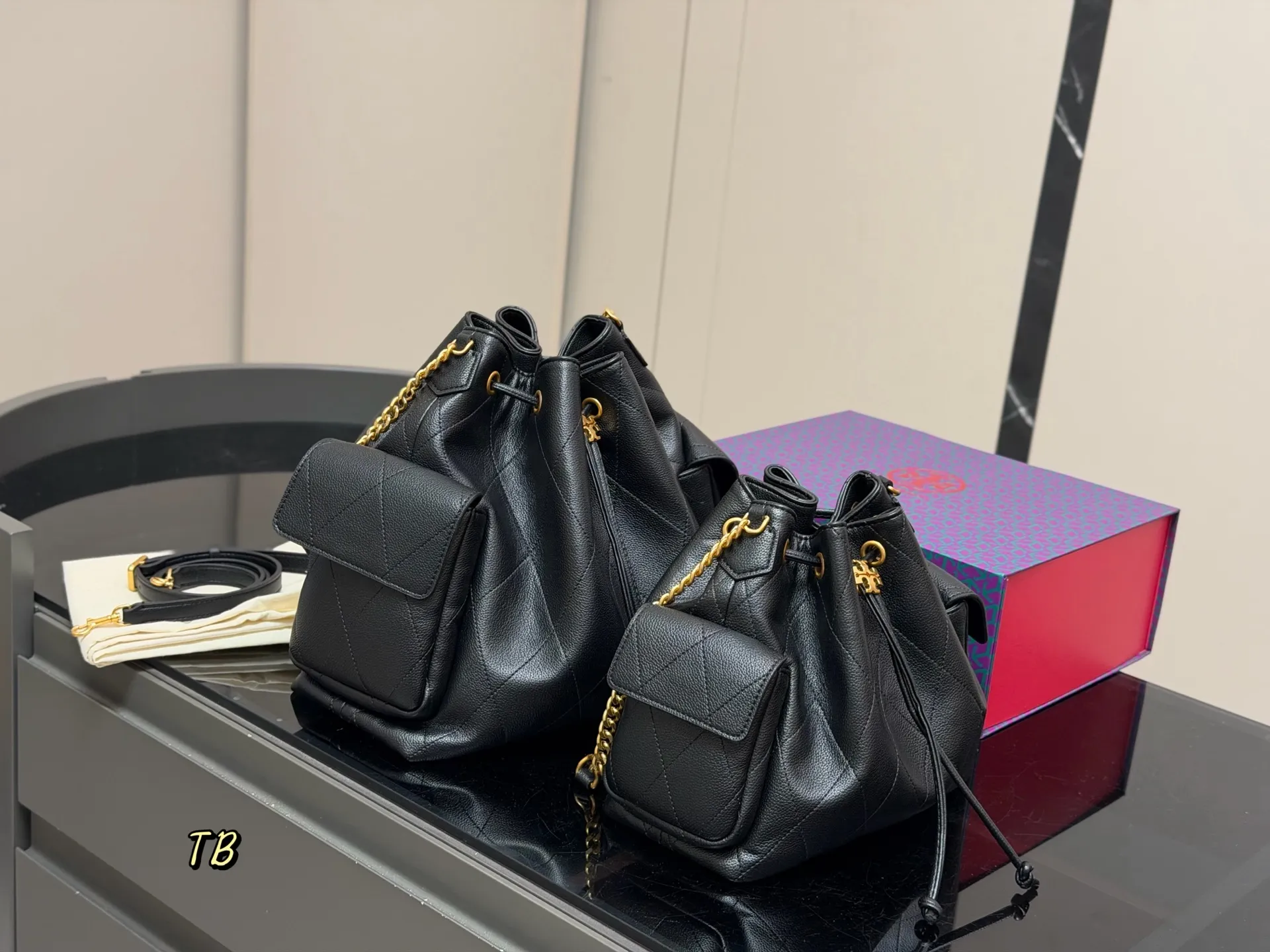 Romy Quilted Leather Bucket Bag D35518030