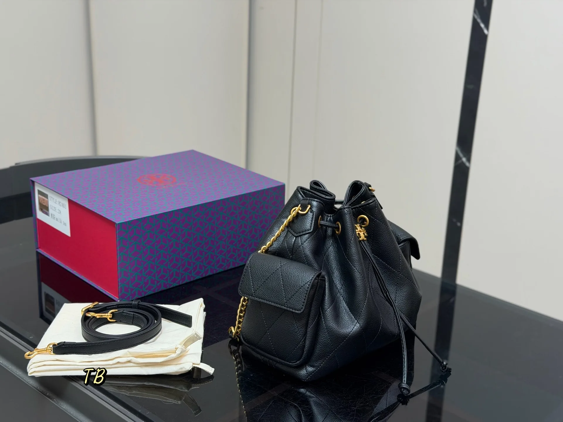 Romy Quilted Leather Bucket Bag D35518030 — view 2