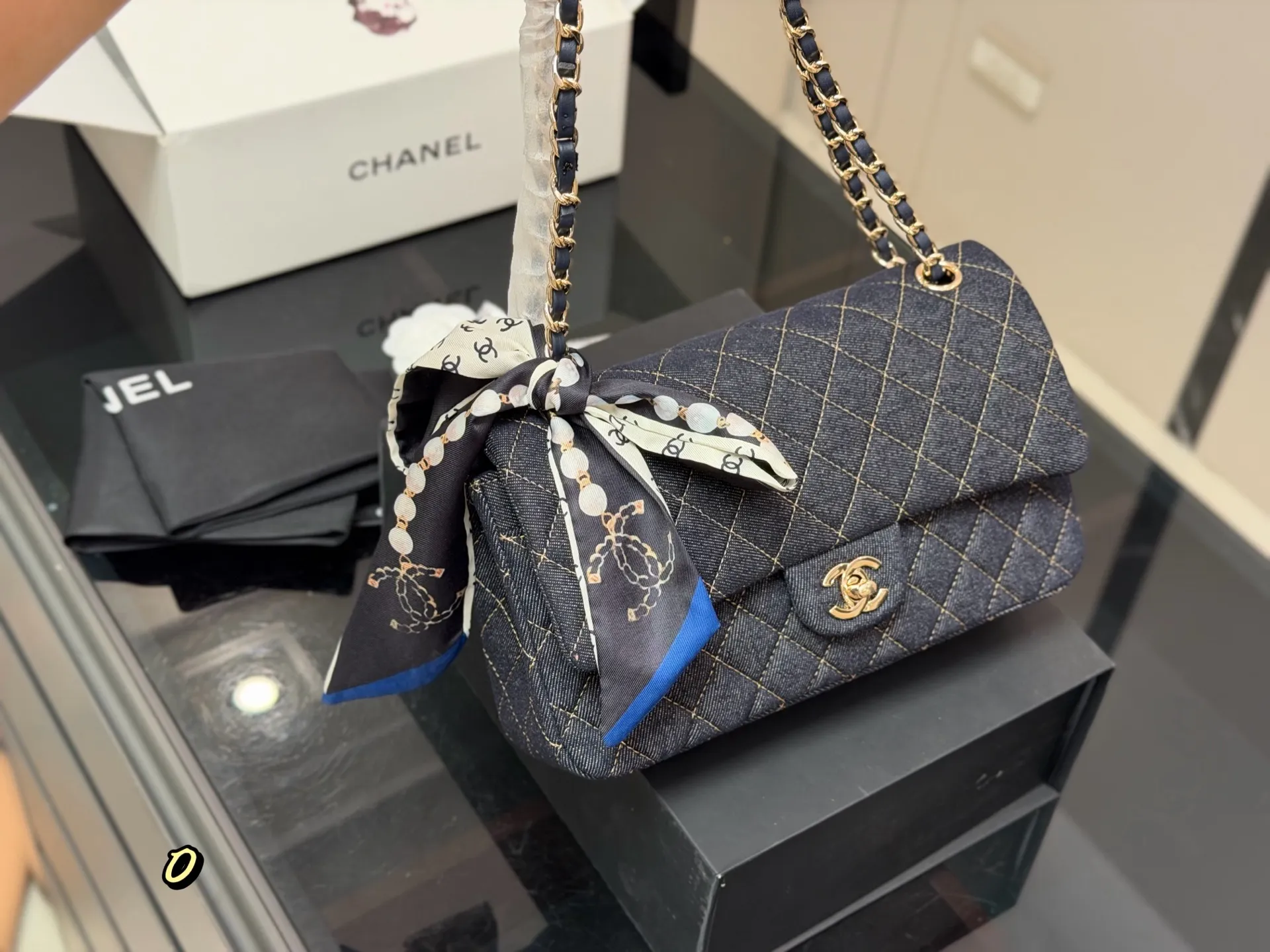 Chanel CF Quilted Denim Shoulder Bag D36018408 — view 2