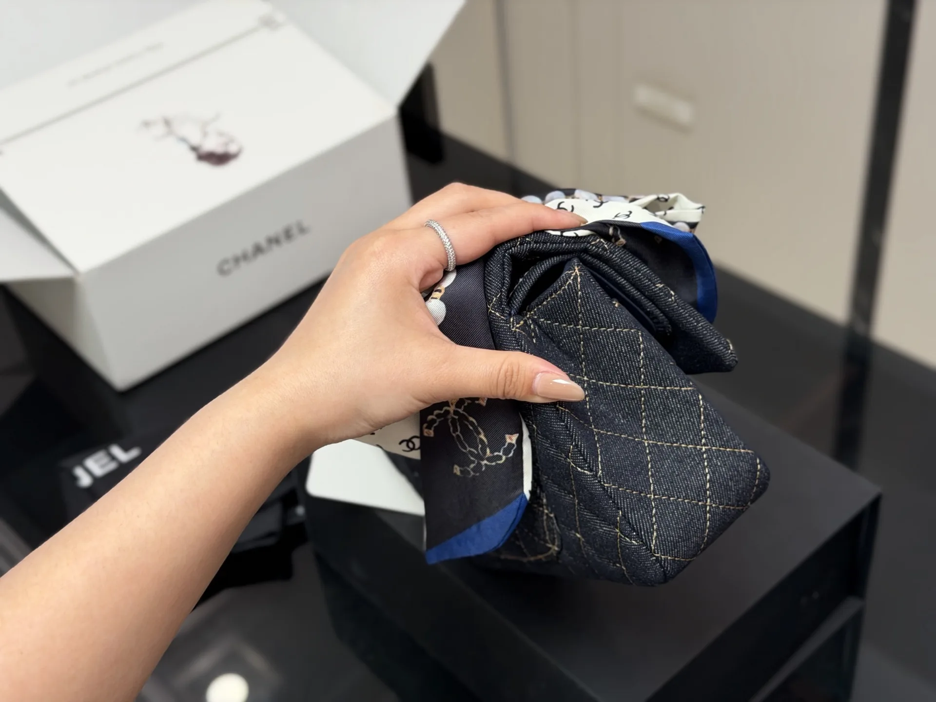 Chanel CF Quilted Denim Shoulder Bag D36018408 — view 5