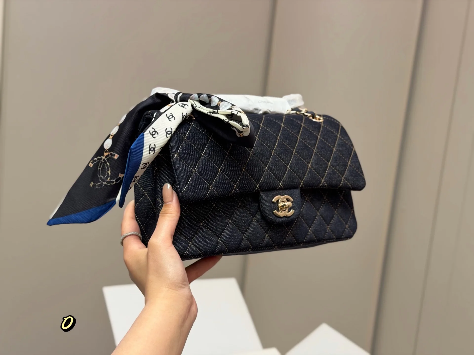 Chanel CF Quilted Denim Shoulder Bag D36018408 — view 8