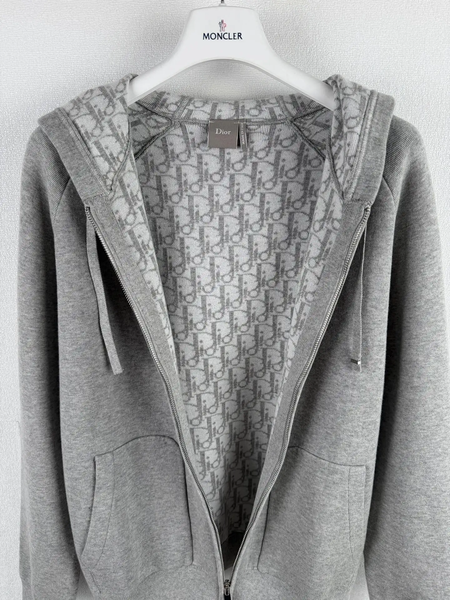 Oblique Jacquard Hooded Knit Cardigan D36524930 — view 8