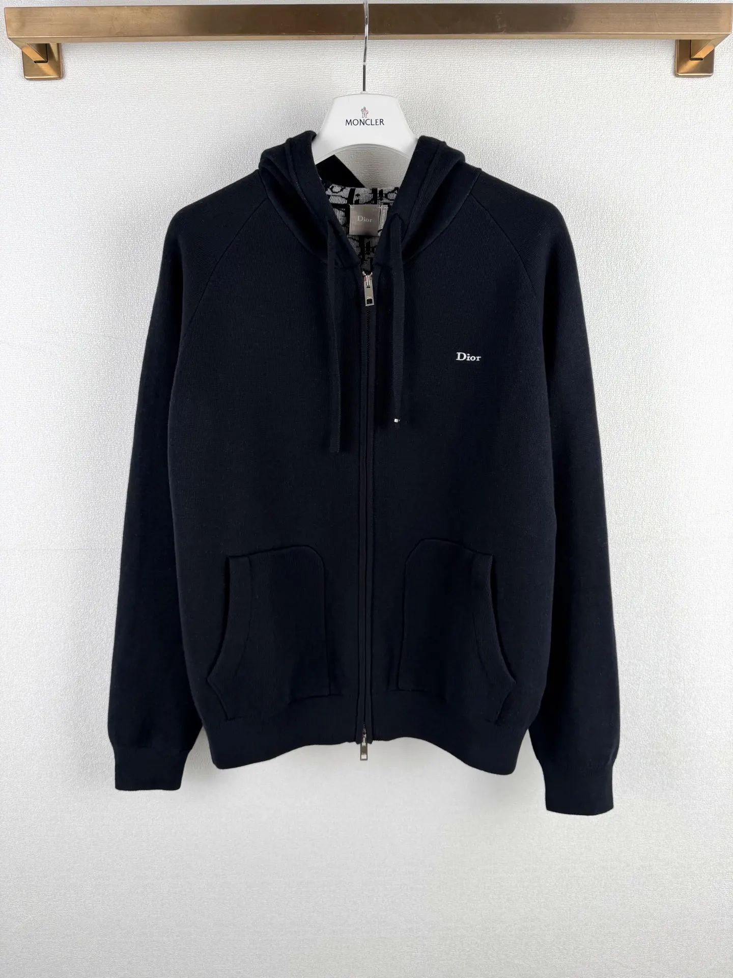 Oblique Jacquard Hooded Knit Cardigan D36524929