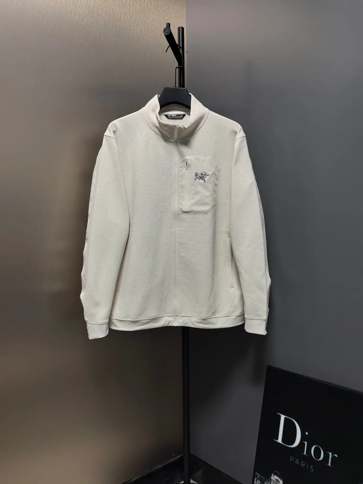 Waffle-Knit Zip-Up Performance Jacket D37022131