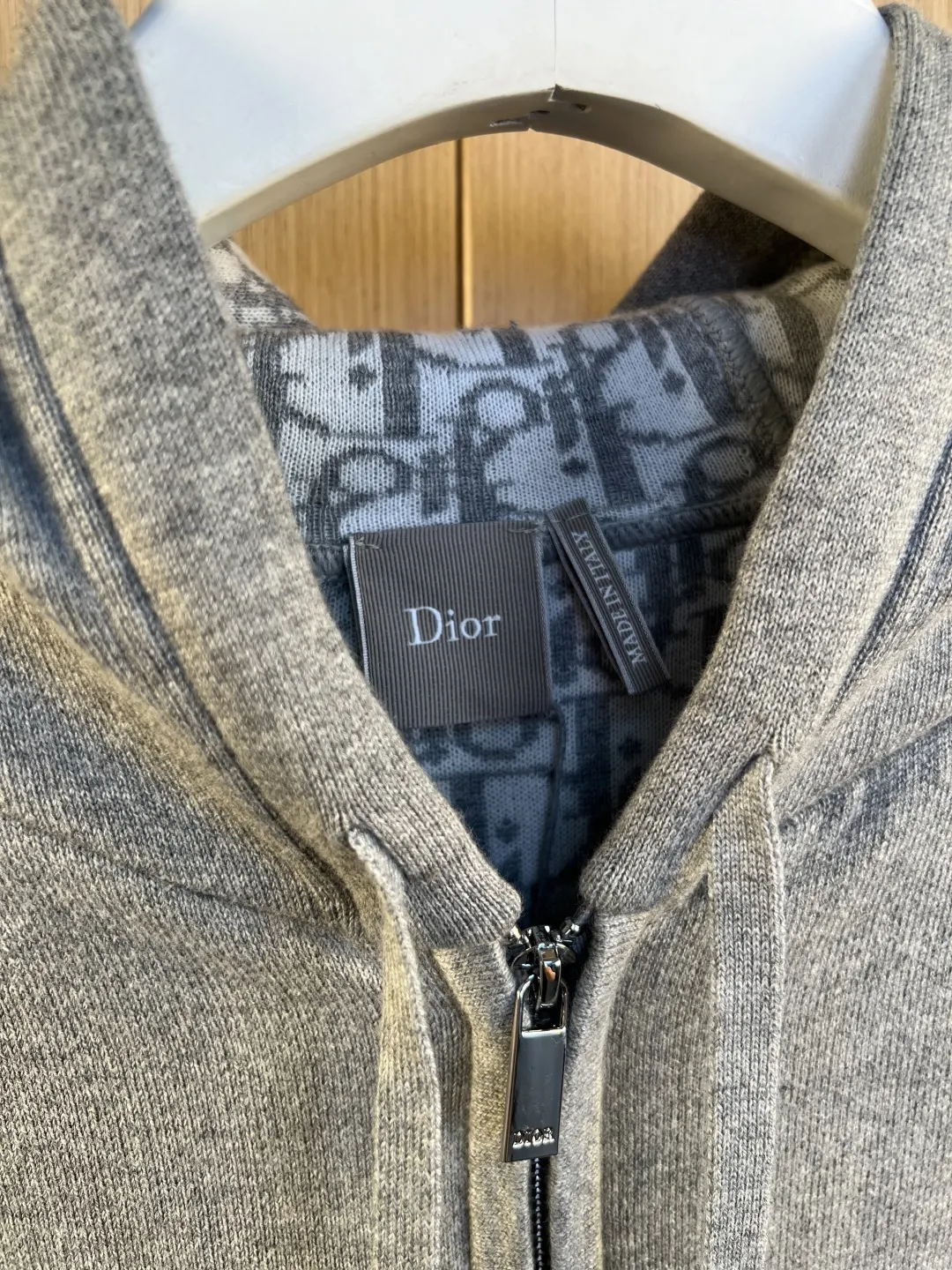 Logo-Embroidered Wool-Blend Zip-Up Hoodie D37020545 — view 2