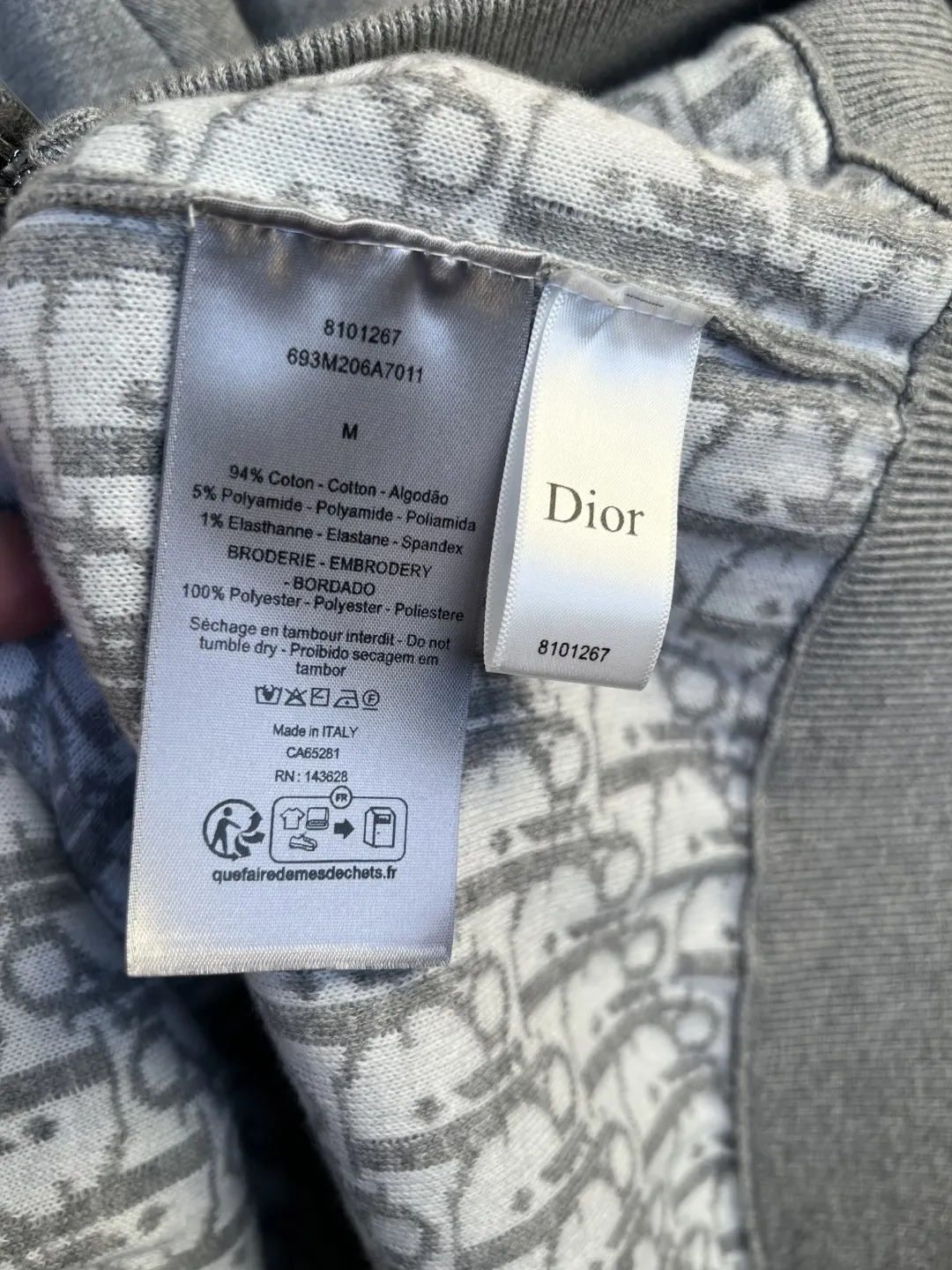 Logo-Embroidered Wool-Blend Zip-Up Hoodie D37020545 — view 7