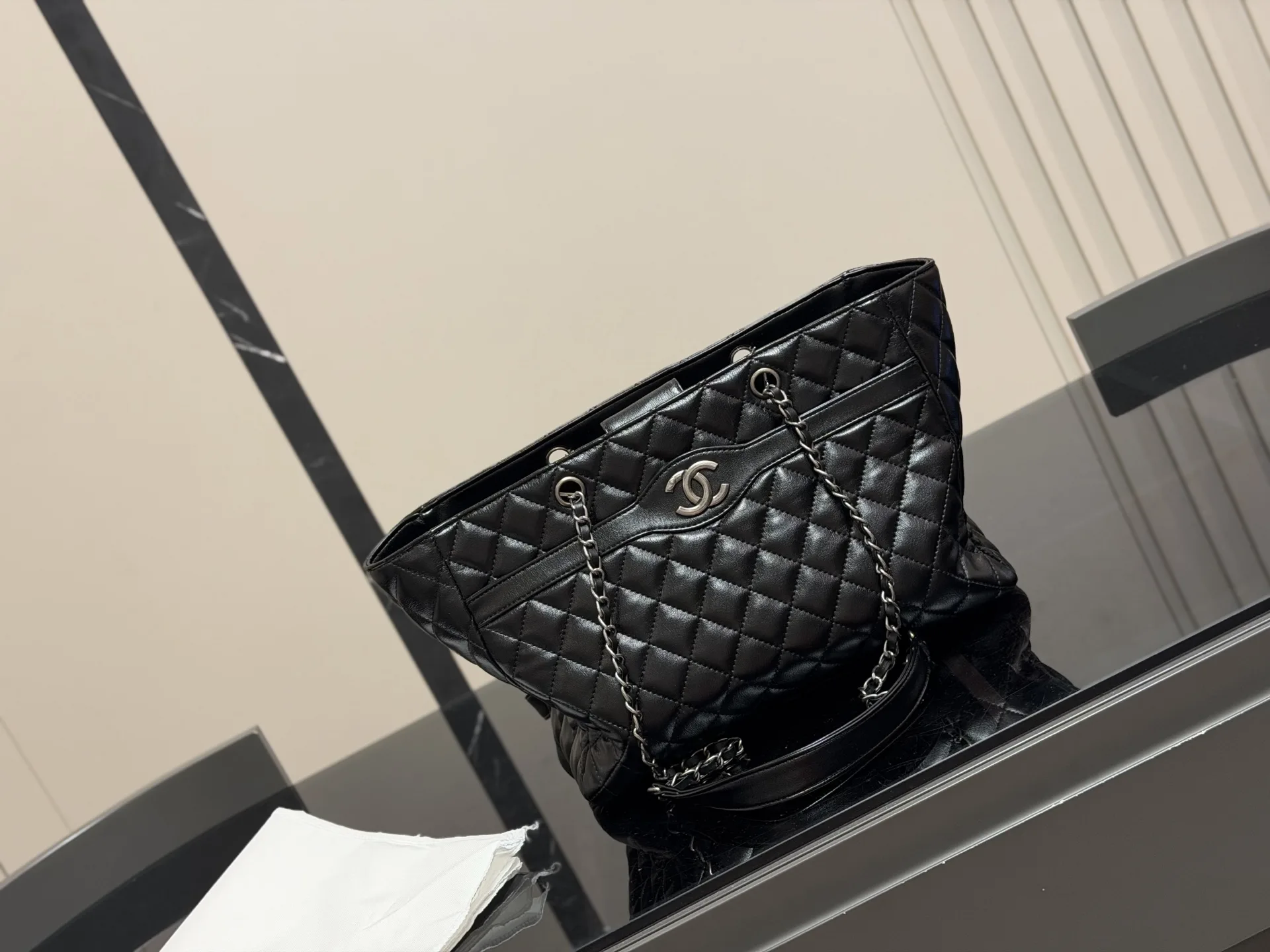 Chanel Quilted Chain Tote Bag D37018342 — view 5