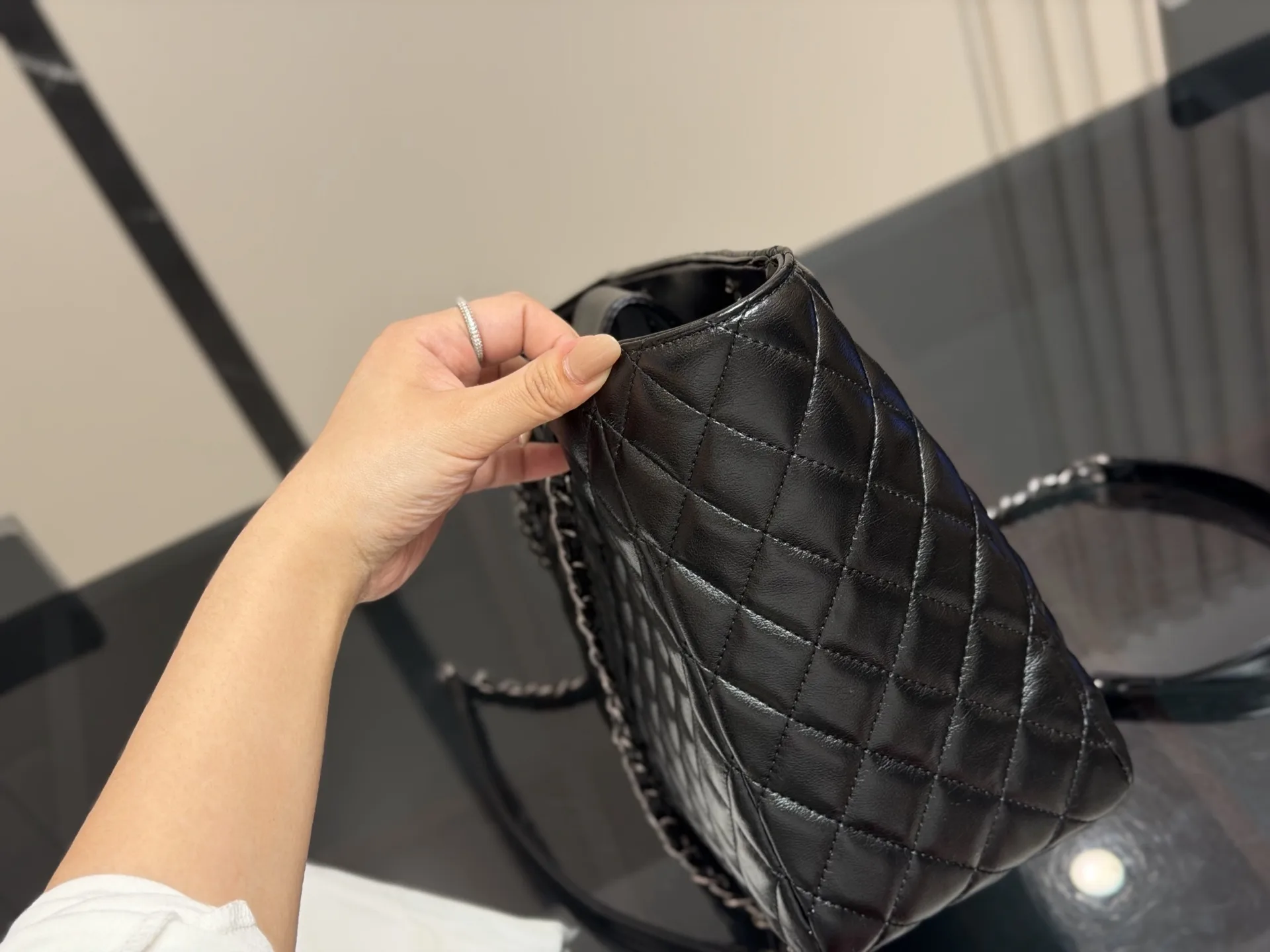 Chanel Quilted Chain Tote Bag D37018342 — view 6