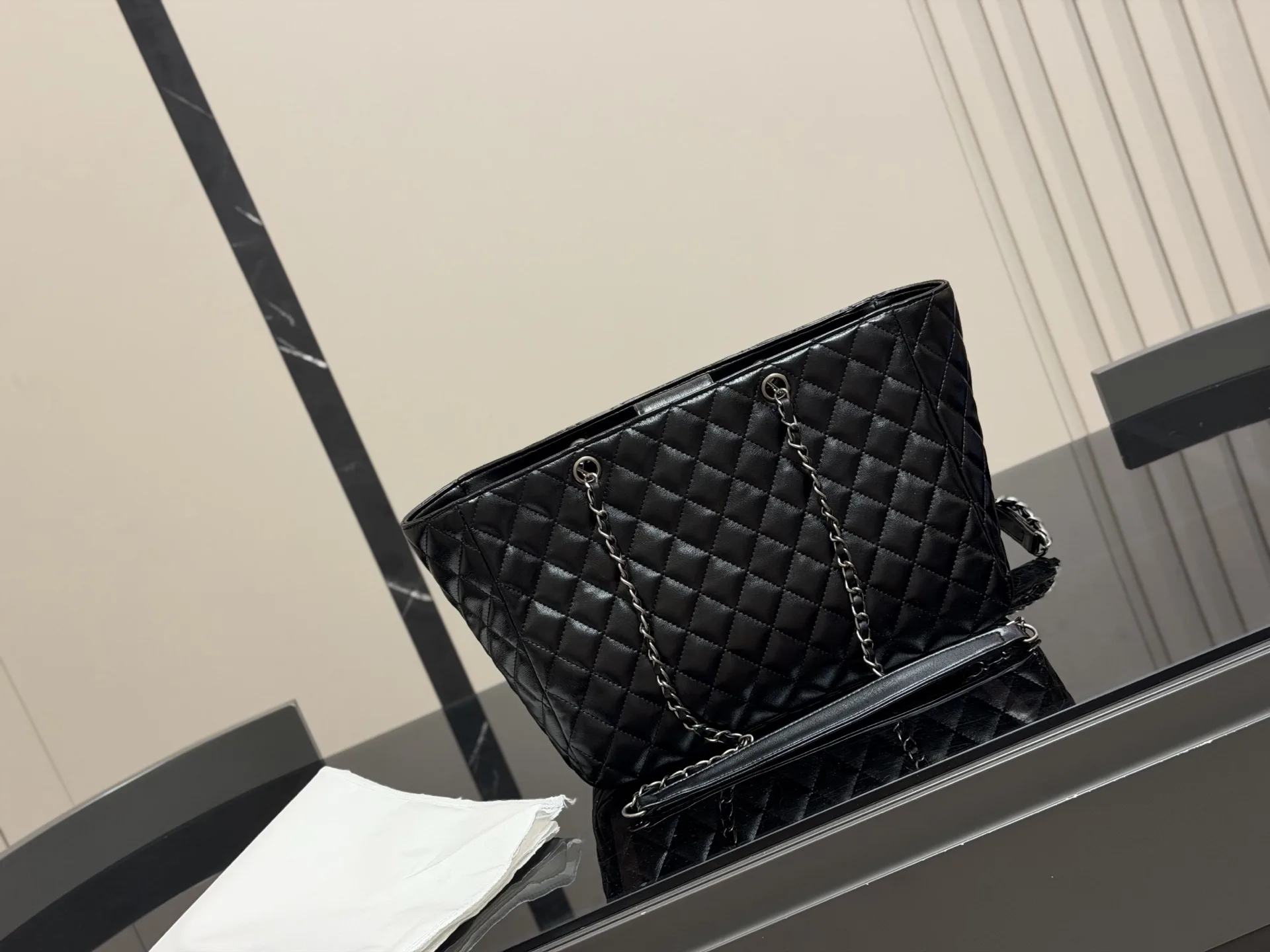 Chanel Quilted Chain Tote Bag D37018342 — view 7