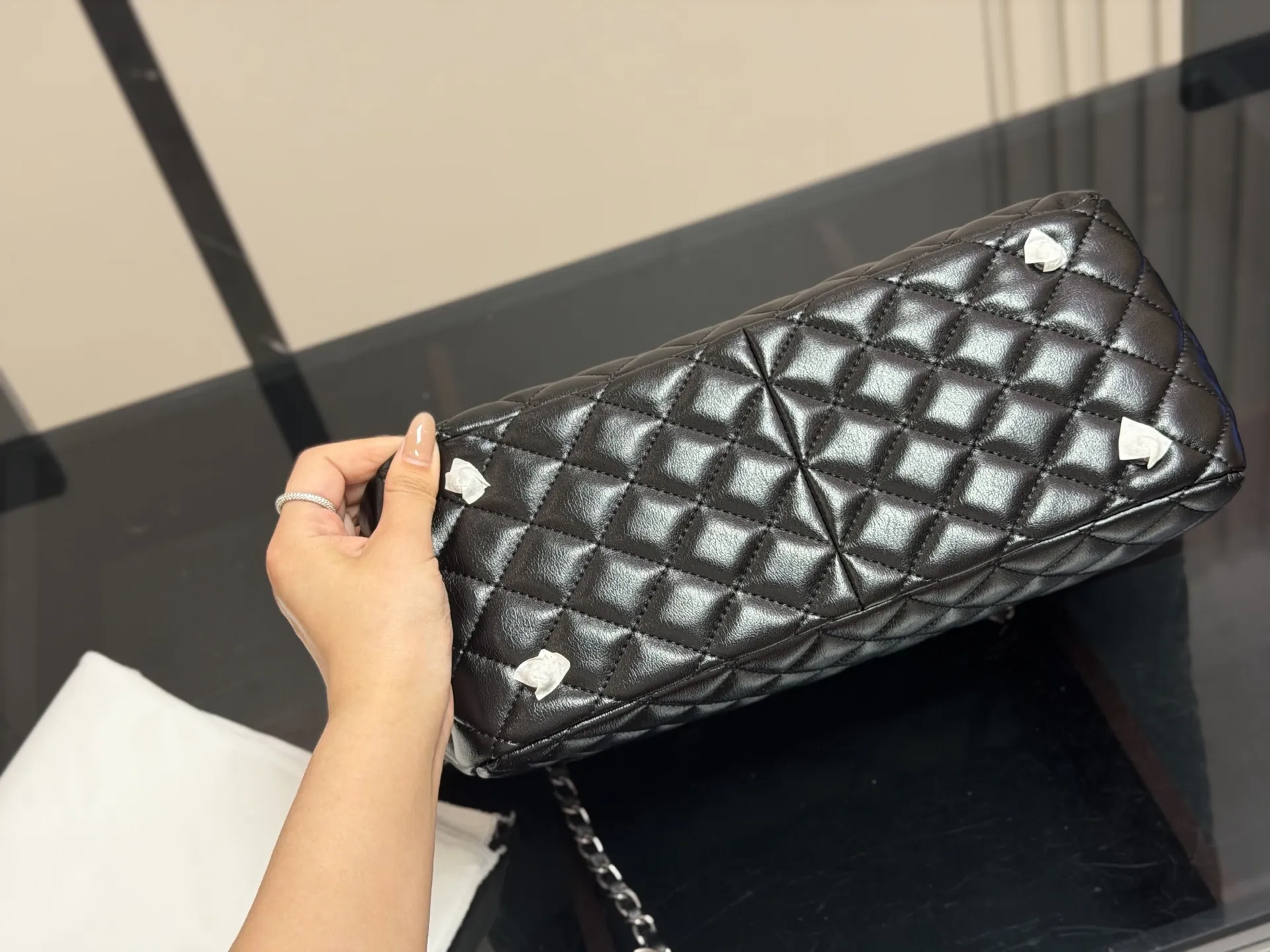 Chanel Quilted Chain Tote Bag D37018342 — view 8