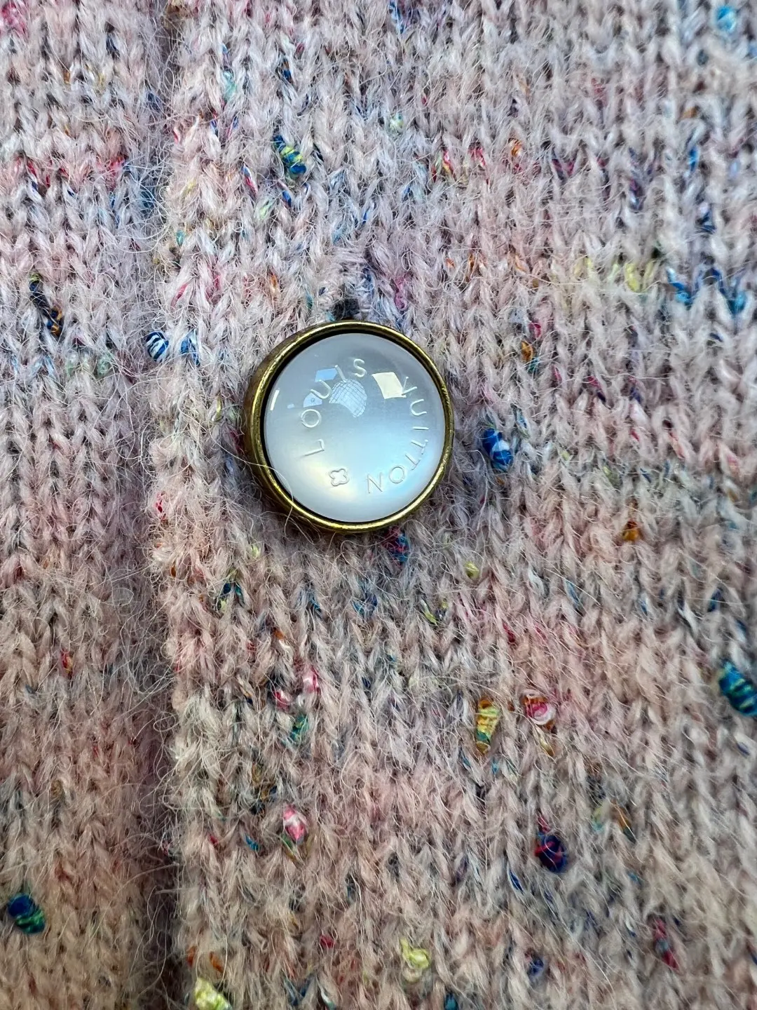 Speckled Wool Knit Cardigan with Pearl Buttons D37020552 — view 3