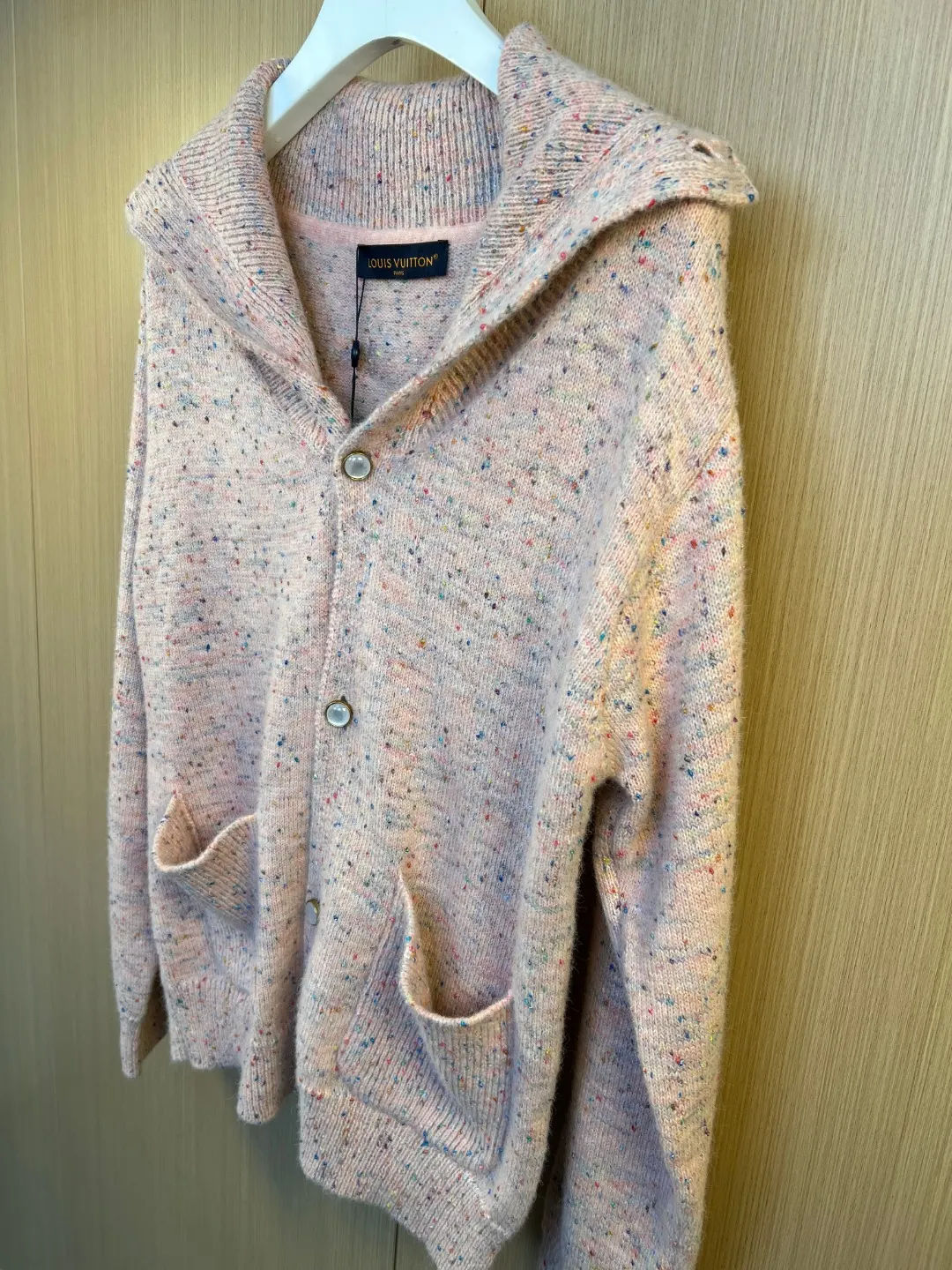 Speckled Wool Knit Cardigan with Pearl Buttons D37020552 — view 4