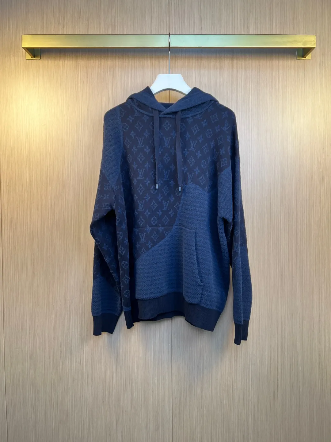 Monogram Jacquard Panel Knit Hoodie D37020553