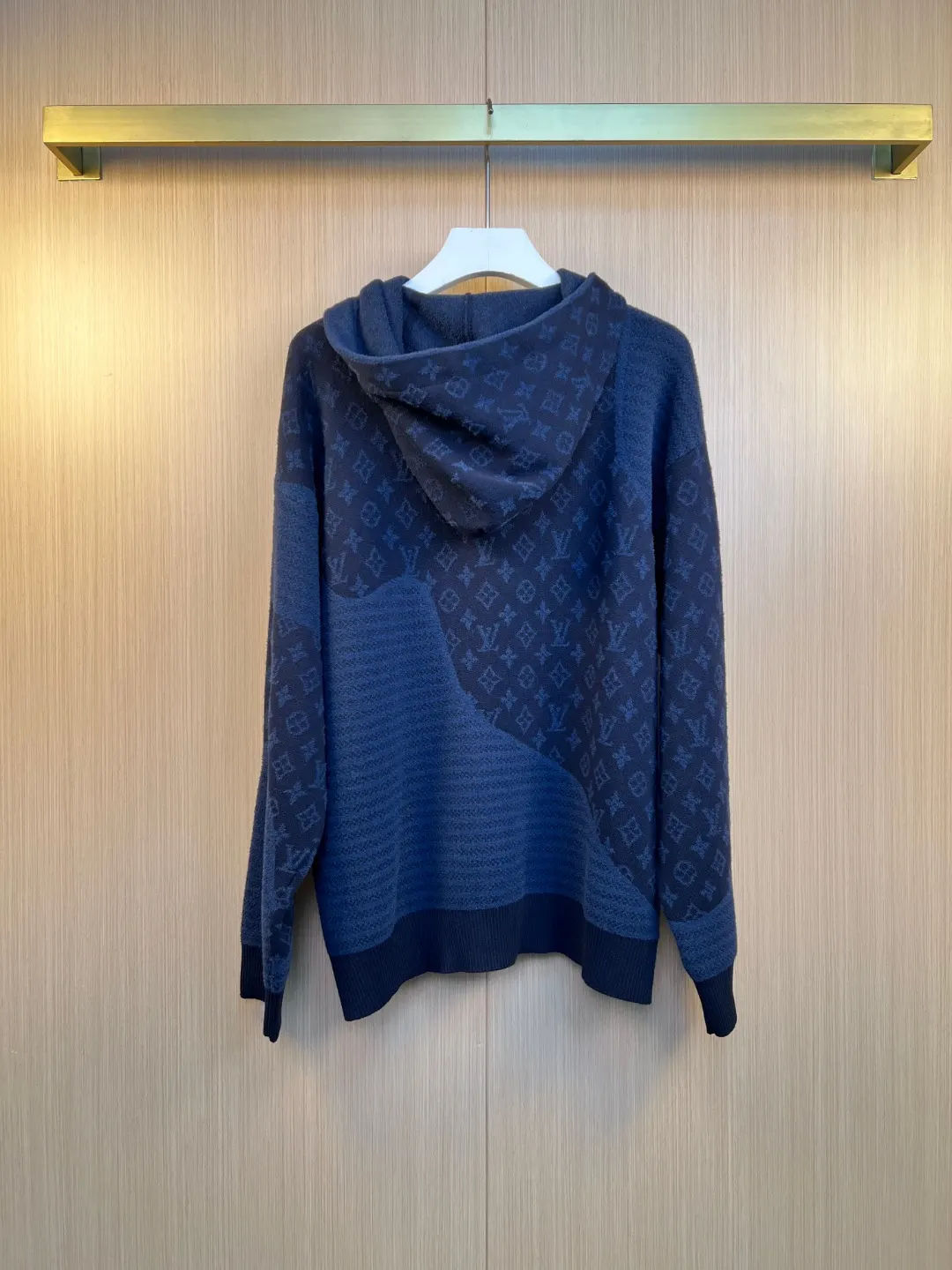 Monogram Jacquard Panel Knit Hoodie D37020553 — view 6