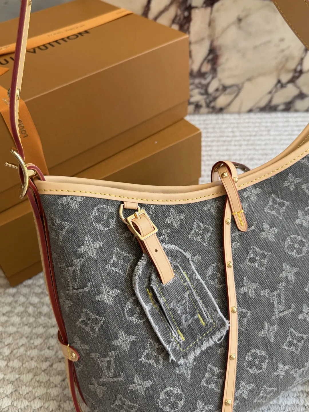 Carryall Denim Monogram Shoulder Bag D37018273 — view 2