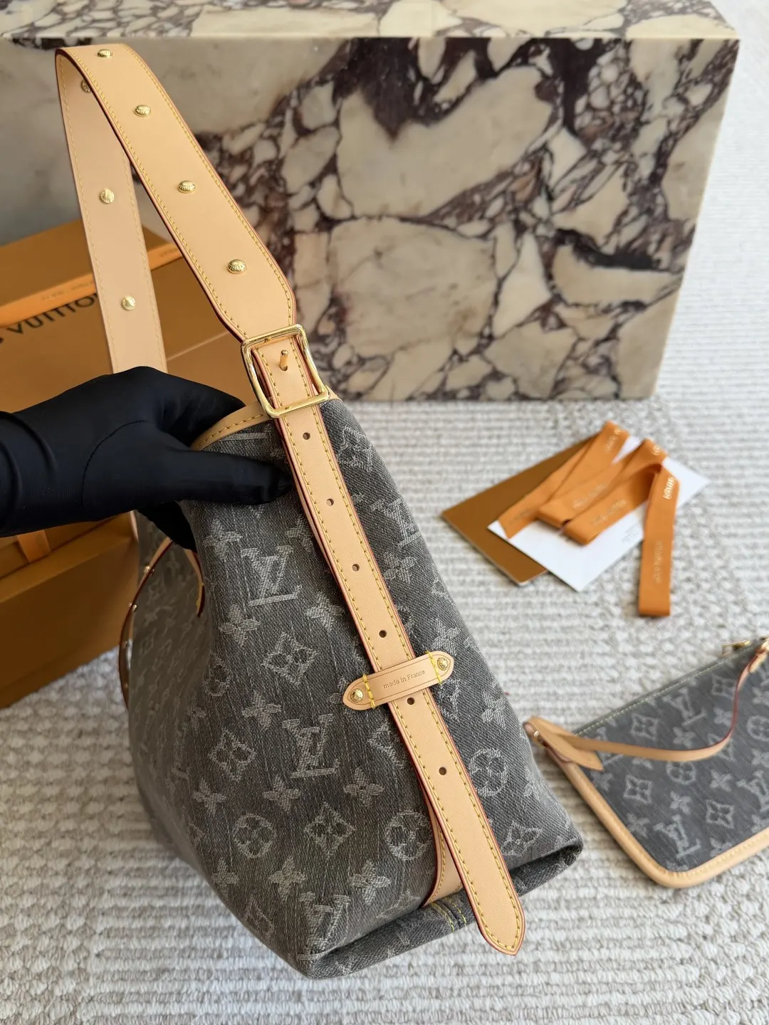 Carryall Denim Monogram Shoulder Bag D37018273 — view 3