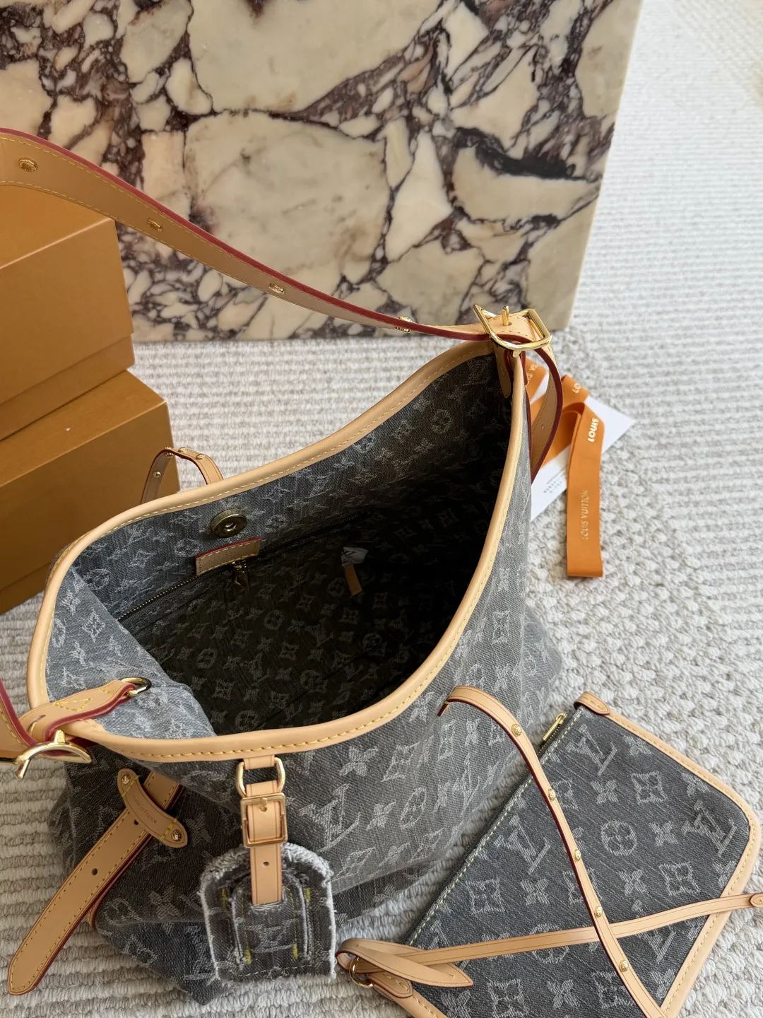 Carryall Denim Monogram Shoulder Bag D37018273 — view 9