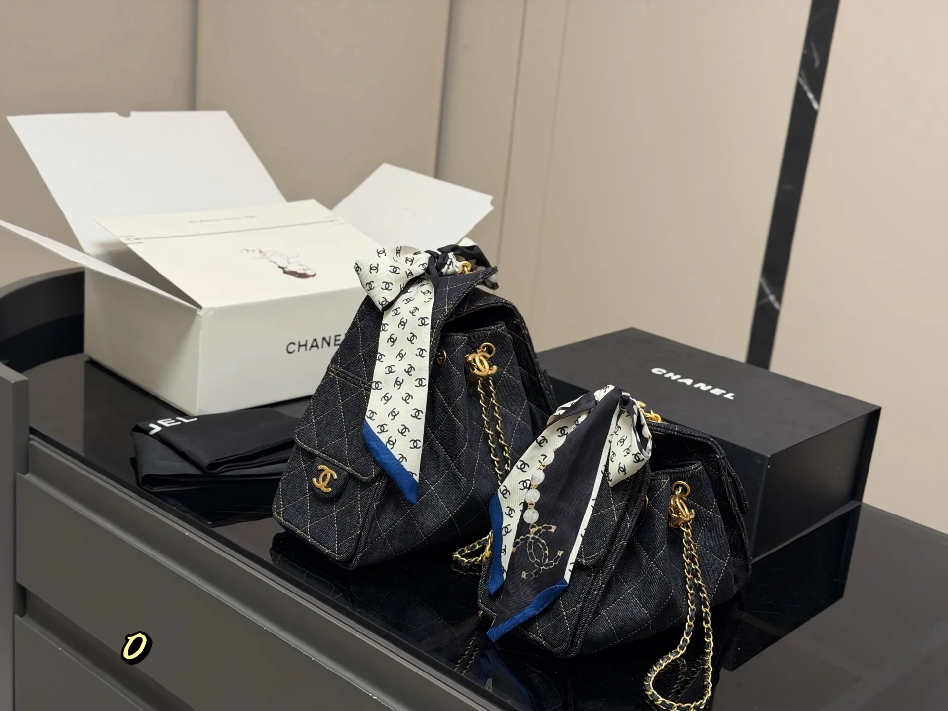 Chanel Quilted Denim Bucket Bag D38018409