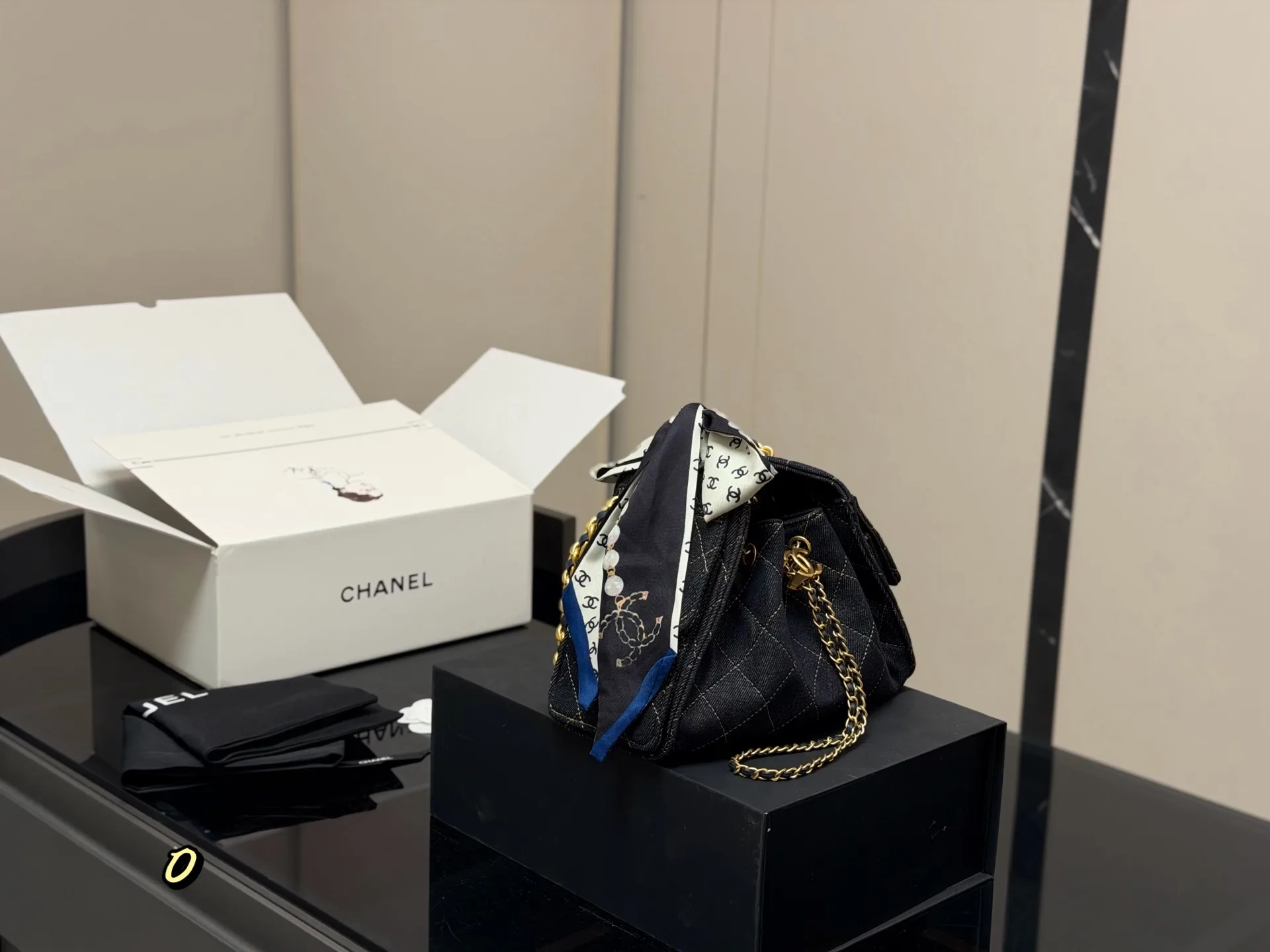 Chanel Quilted Denim Bucket Bag D38018409 — view 2