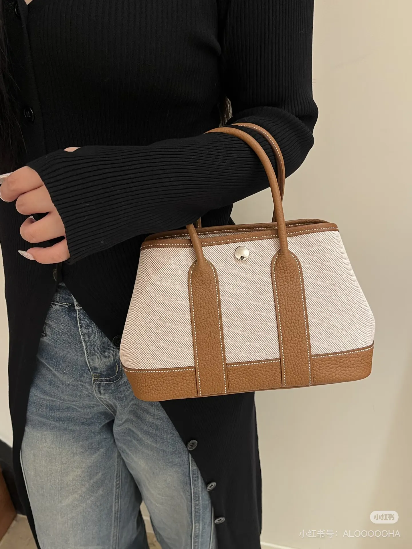 Garden Party Mini Canvas & Leather Tote D39017980