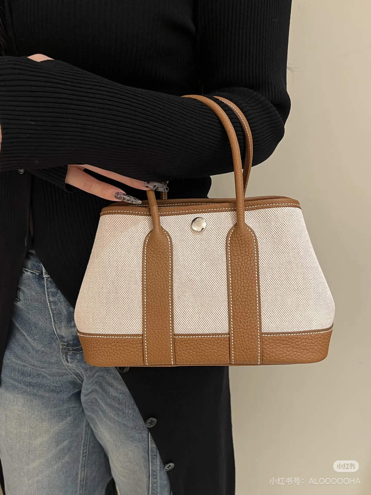 Garden Party Mini Canvas & Leather Tote D39017980 — view 2