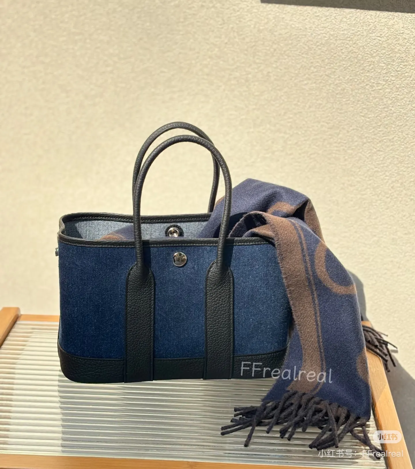 Denim and Leather Garden Party Mini Bag D39017986 — view 8