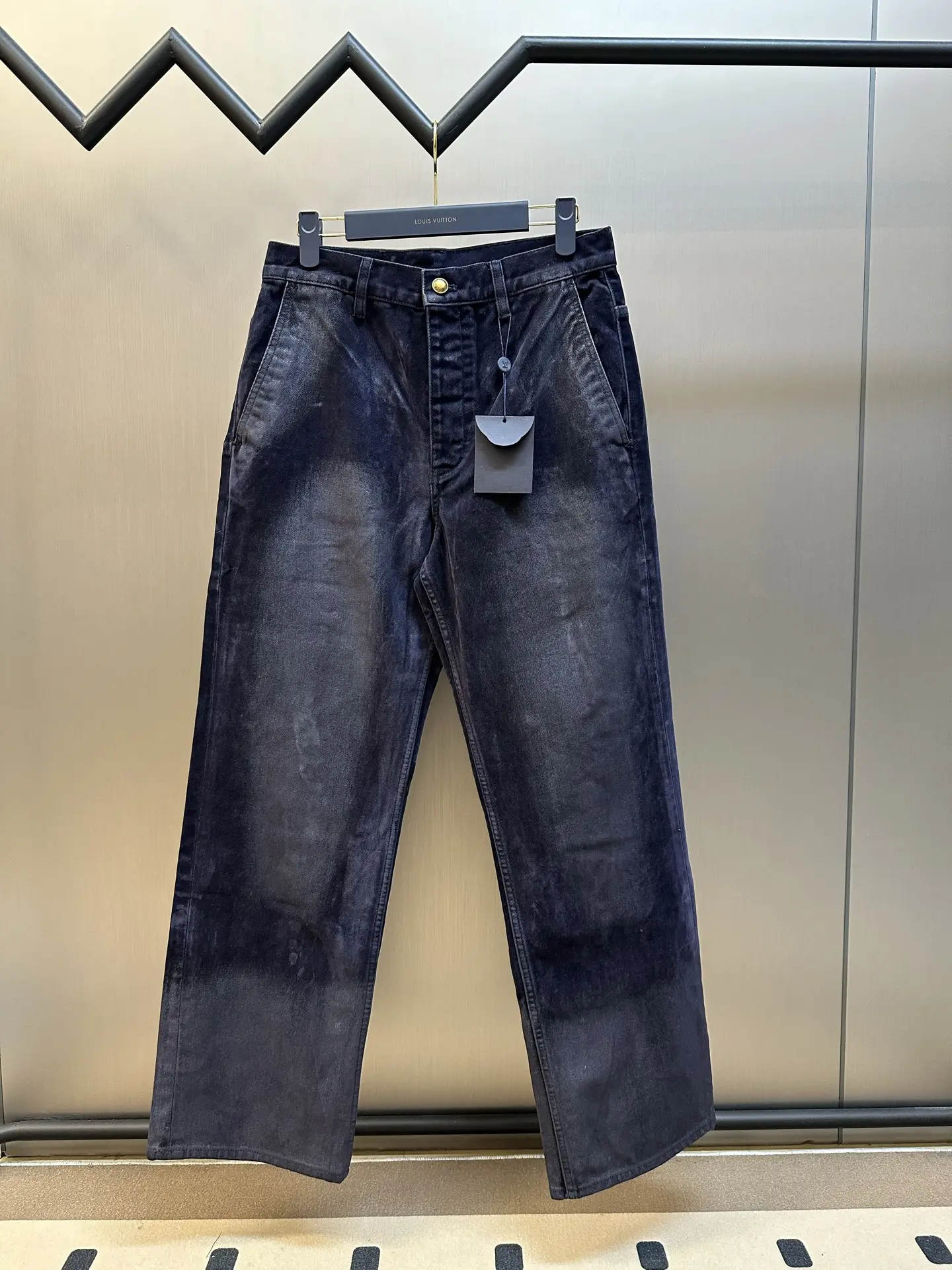 Flocked Velvet-Effect Waxed Jeans D39518785