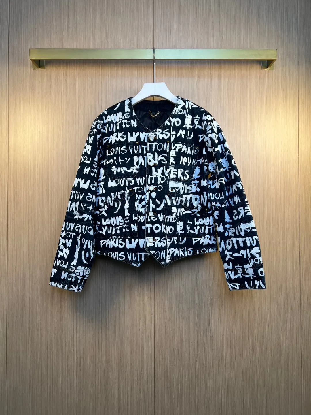 Nigo Graffiti Print Denim Padded Jacket D43020566