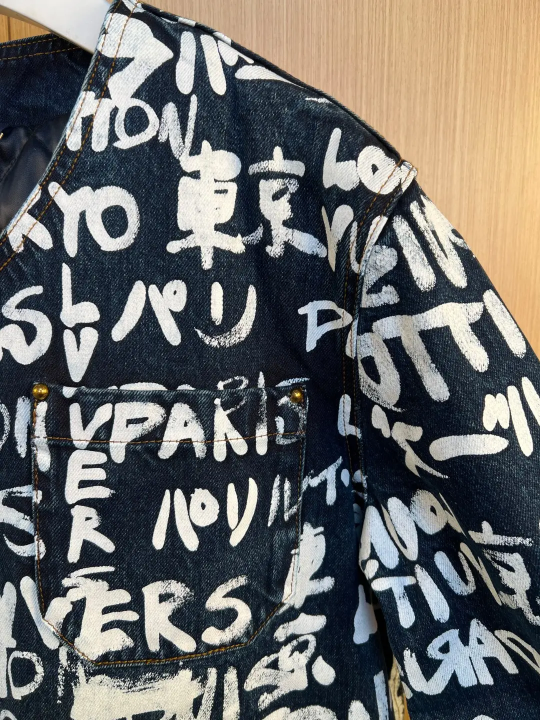 Nigo Graffiti Print Denim Padded Jacket D43020566 — view 6