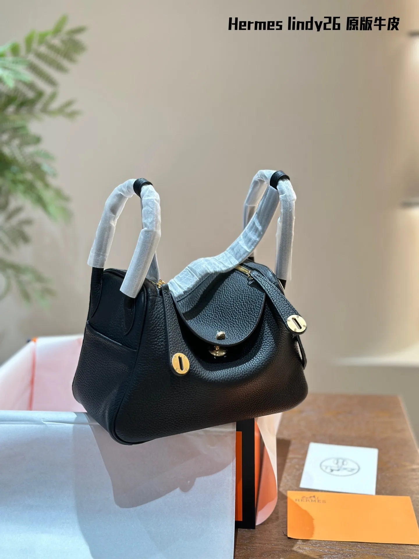 Lindy Grained Leather Top-Handle Bag D43018502 — view 2