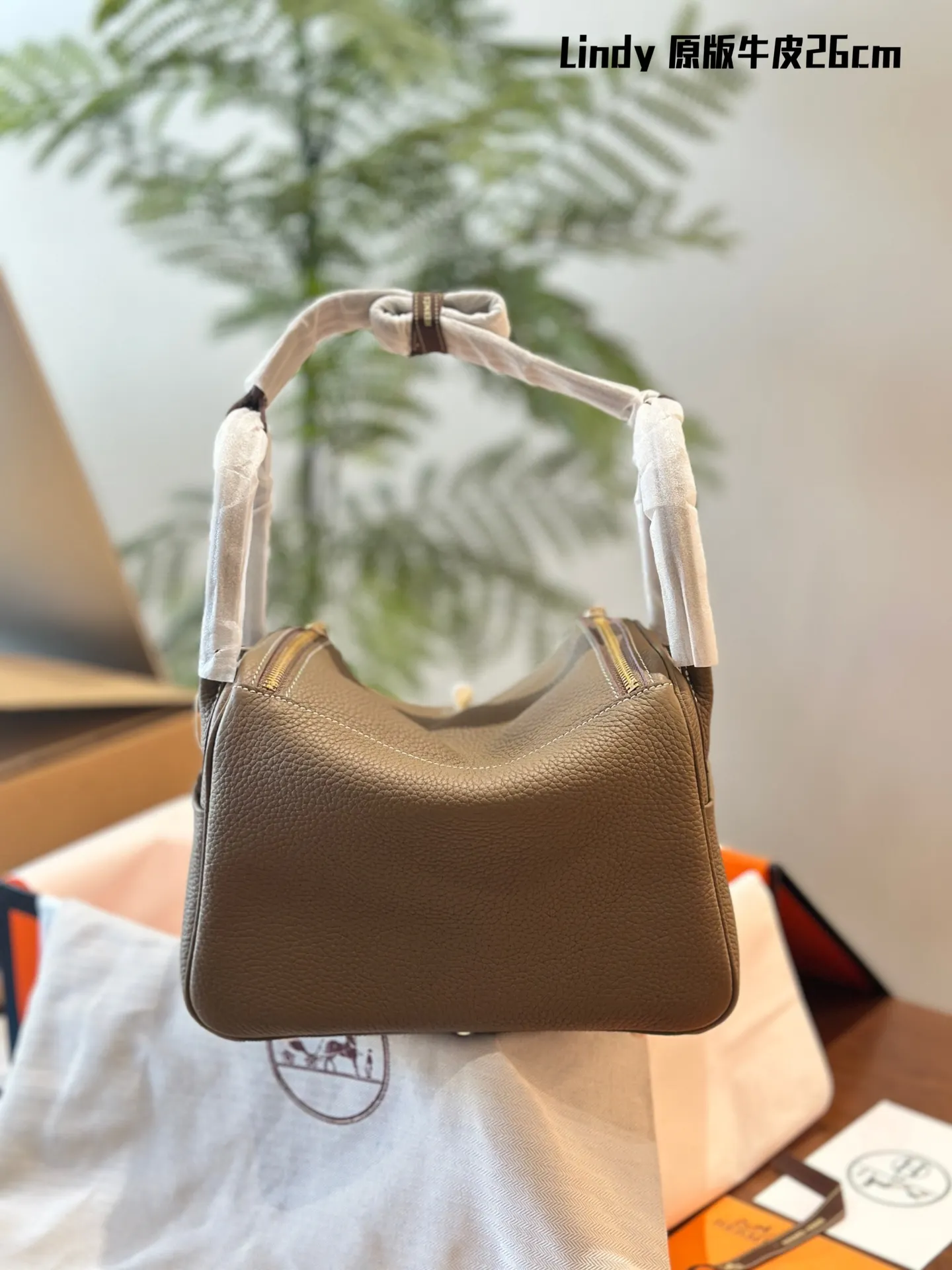 Lindy Grained Leather Top-Handle Bag D43018502 — view 13