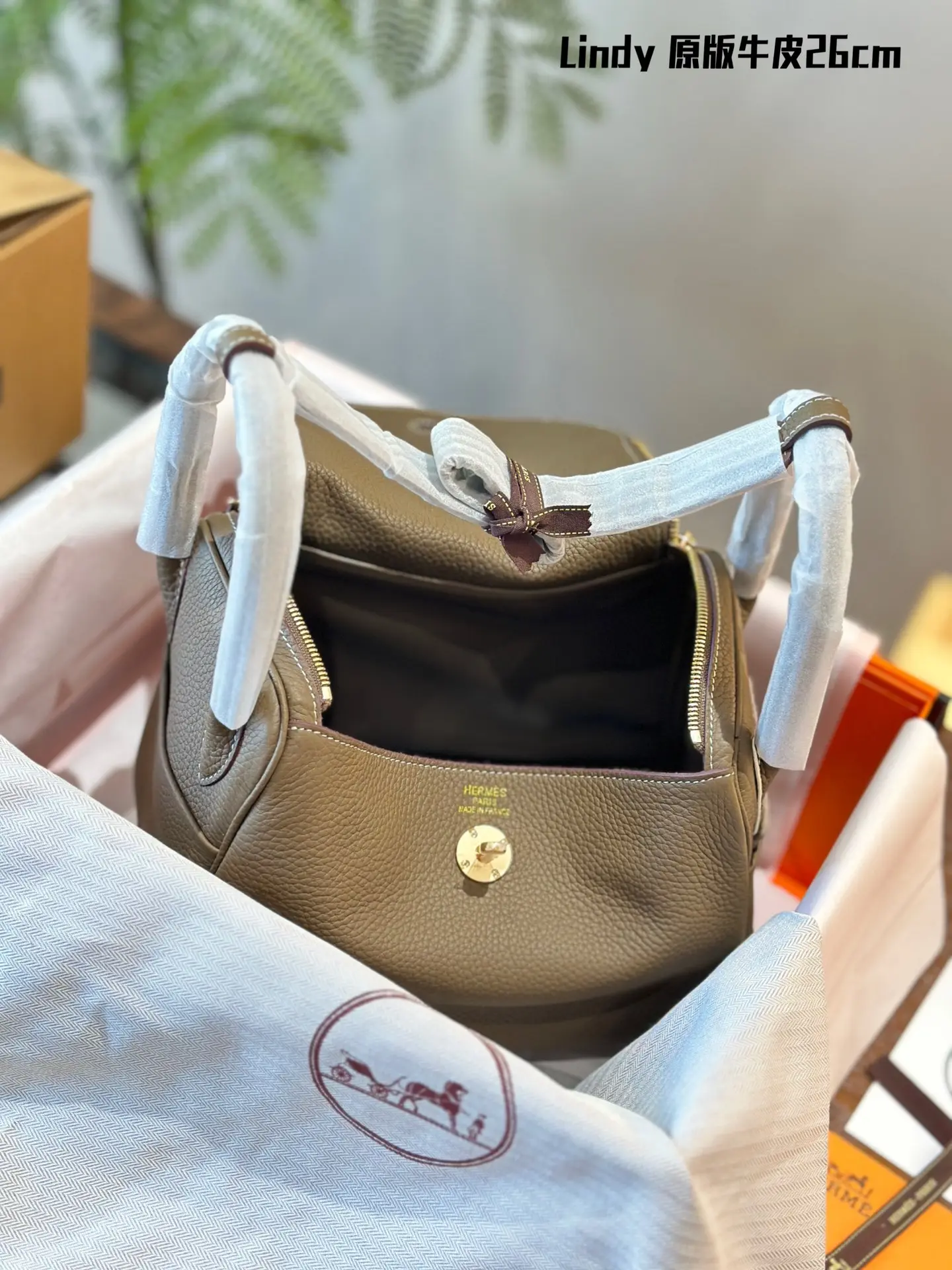 Lindy Grained Leather Top-Handle Bag D43018502 — view 17