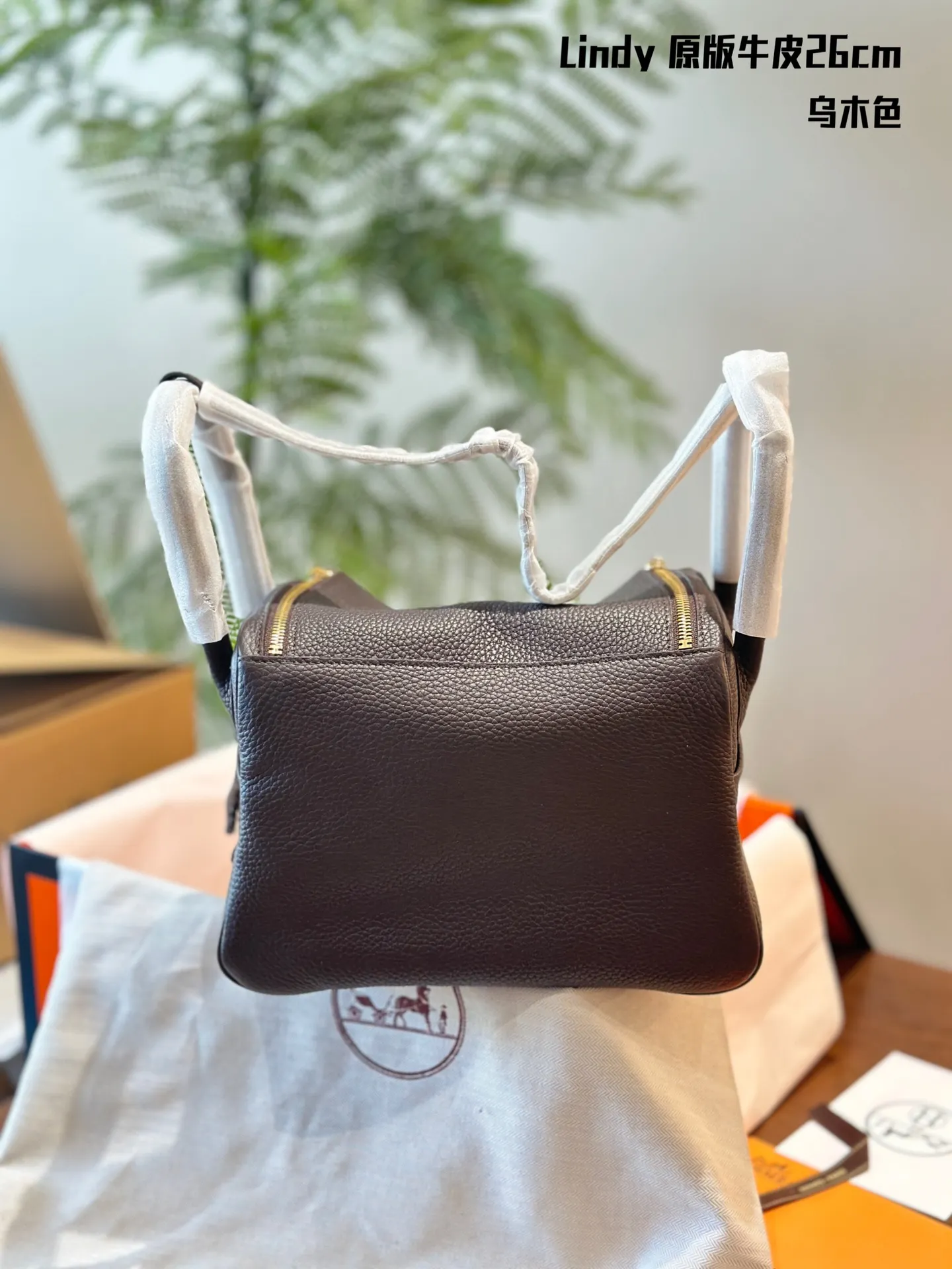 Lindy Grained Leather Top-Handle Bag D43018506 — view 3