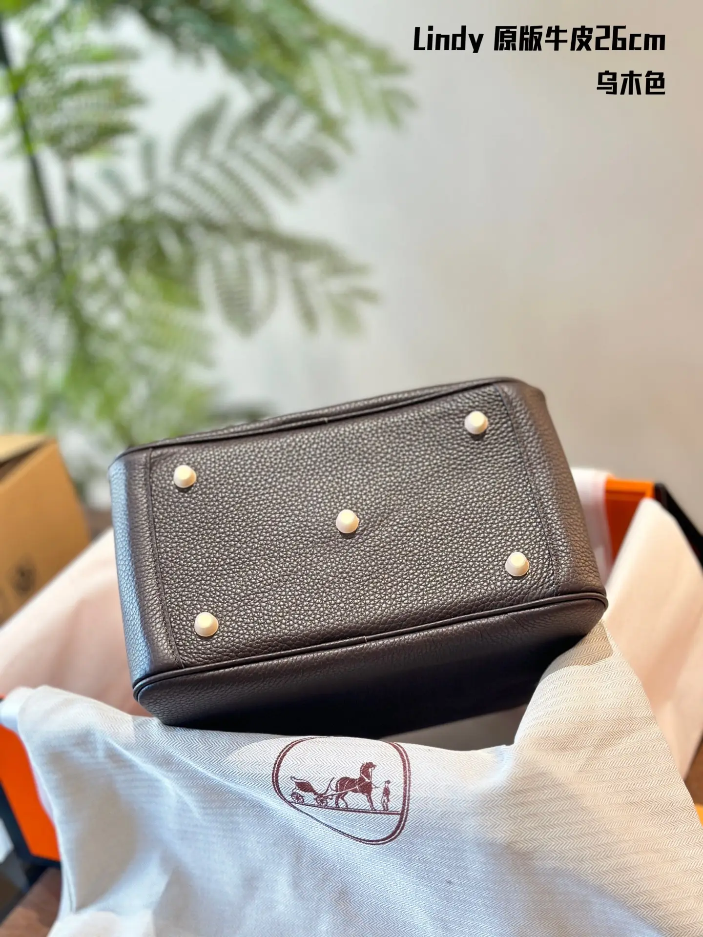Lindy Grained Leather Top-Handle Bag D43018506 — view 4