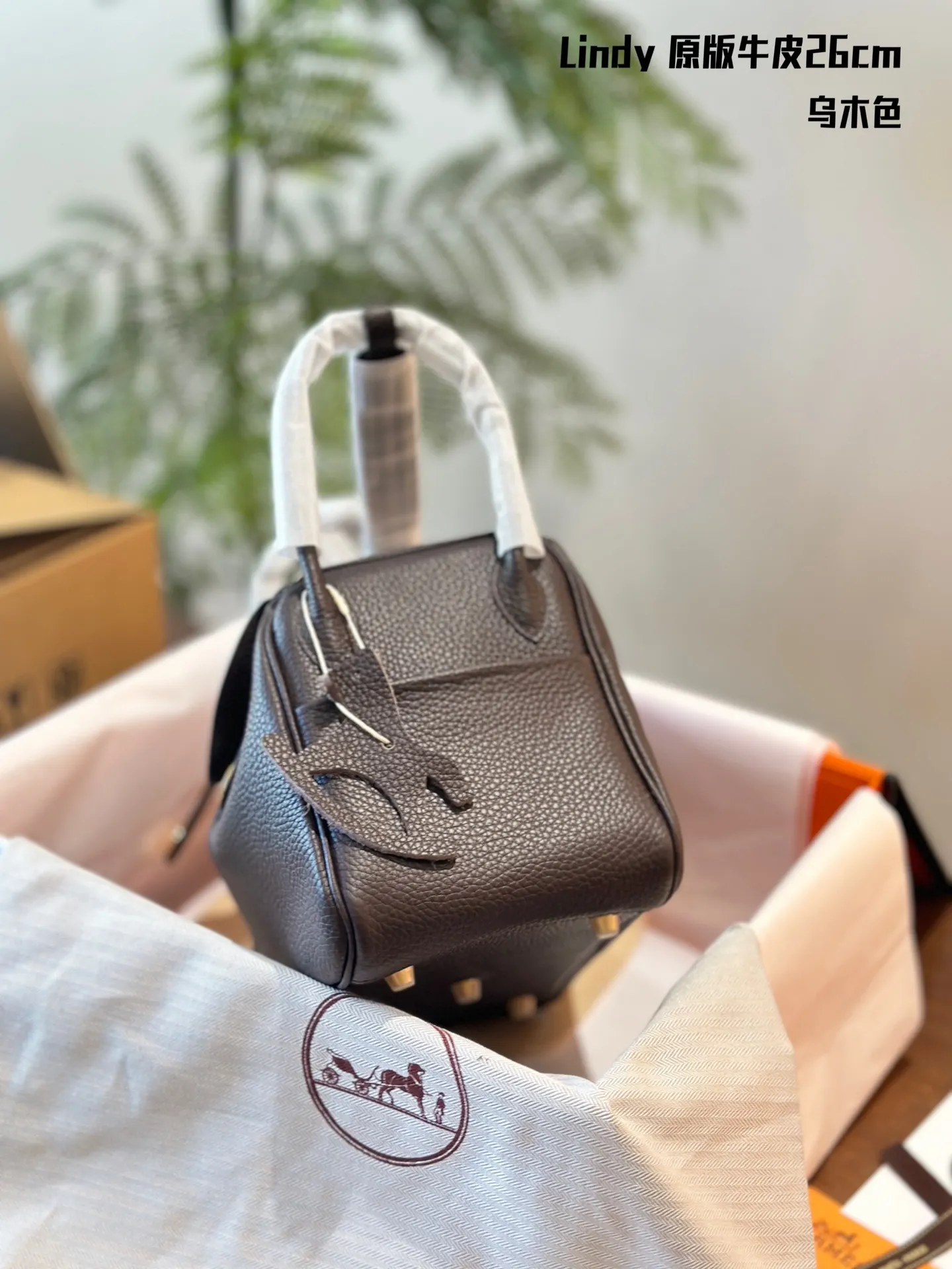 Lindy Grained Leather Top-Handle Bag D43018506 — view 5