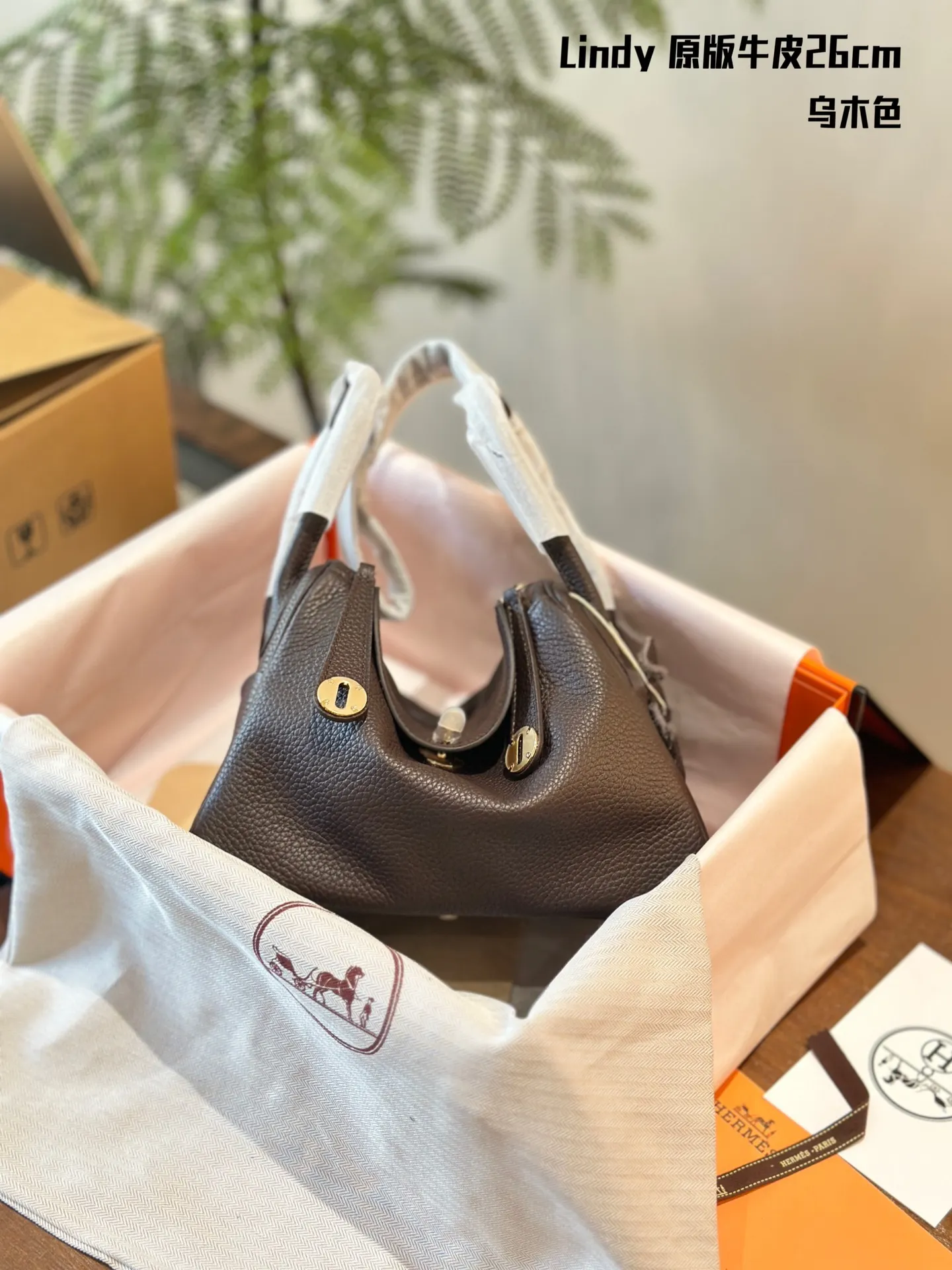 Lindy Grained Leather Top-Handle Bag D43018506 — view 8