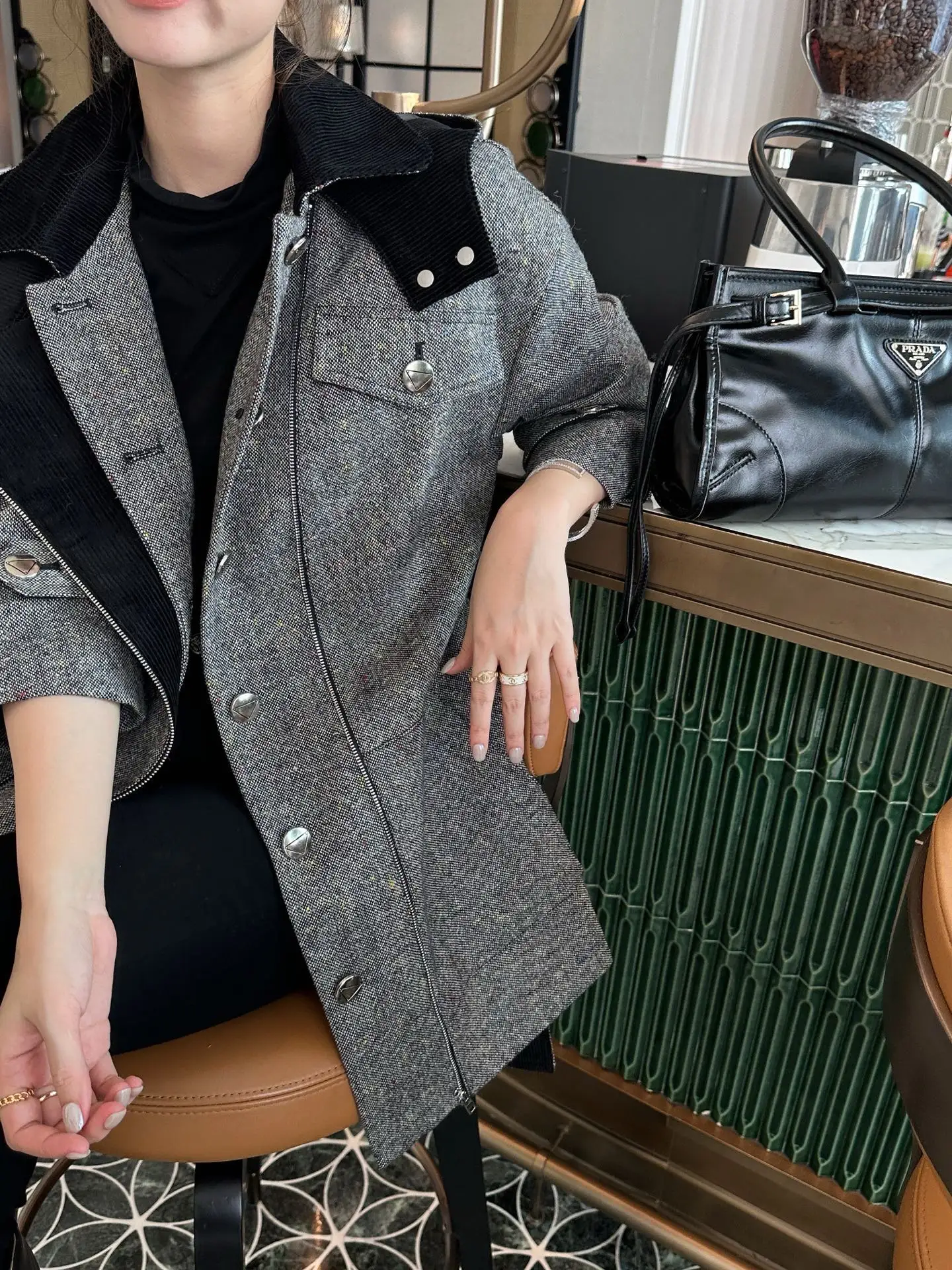 Belted Hooded Wool-Blend Coat D44523714 — view 4