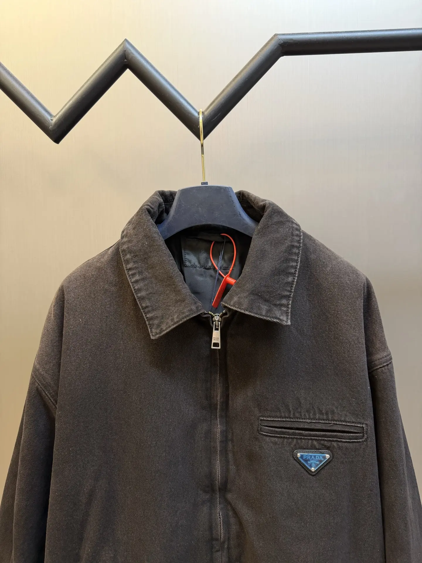 Logo-Appliqué Padded Denim Jacket D46020457 — view 2