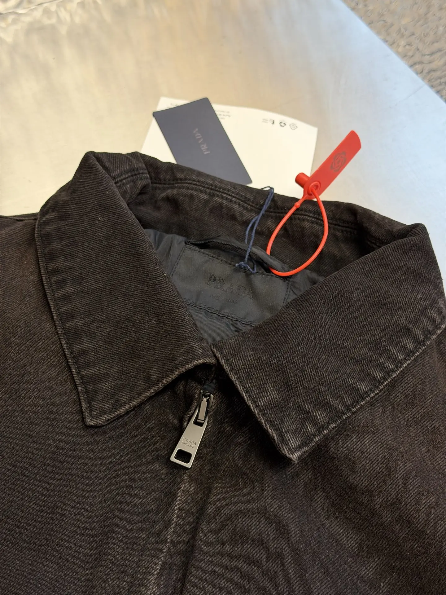 Logo-Appliqué Padded Denim Jacket D46020457 — view 5