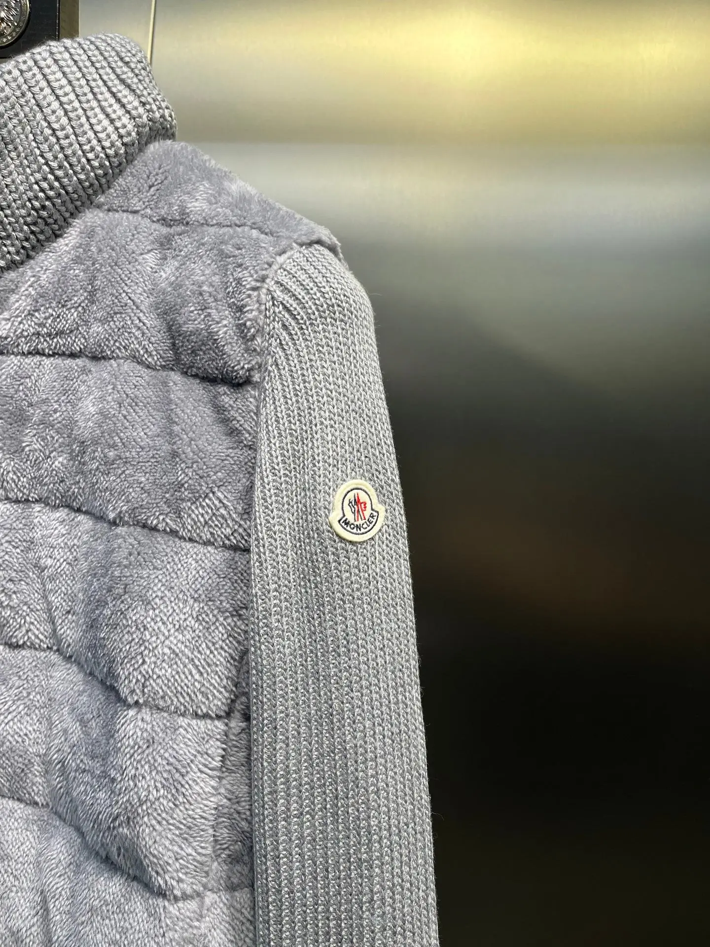 Moncler Quilted Knit Cardigan Down Jacket D47022188 — view 2