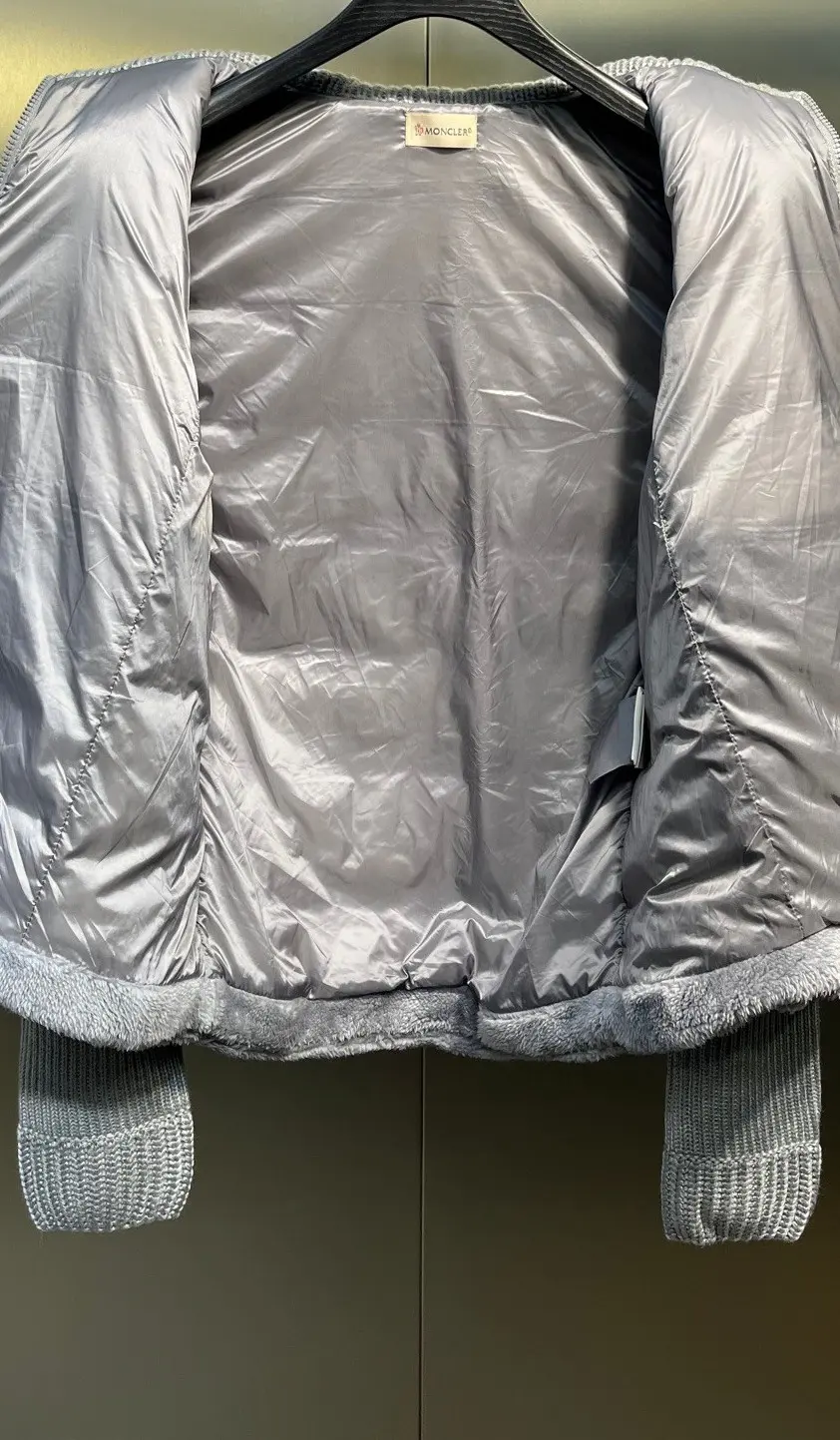 Moncler Quilted Knit Cardigan Down Jacket D47022188 — view 5