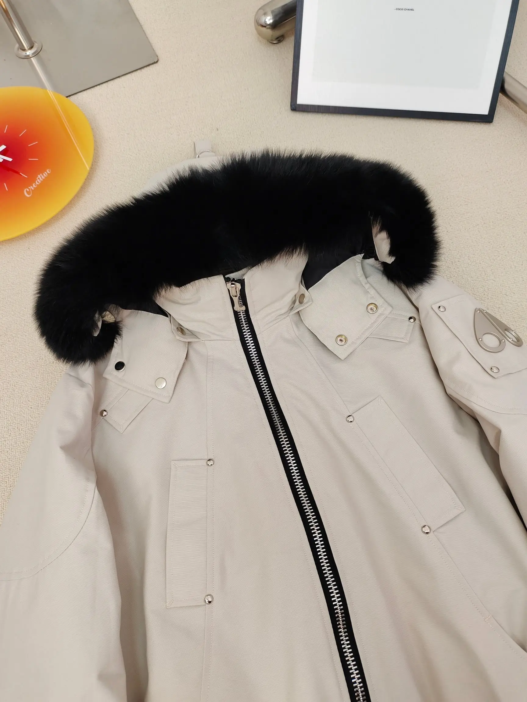 Ballistic Bomber Down Jacket with Fur-Trim Hood D60022221 — view 3