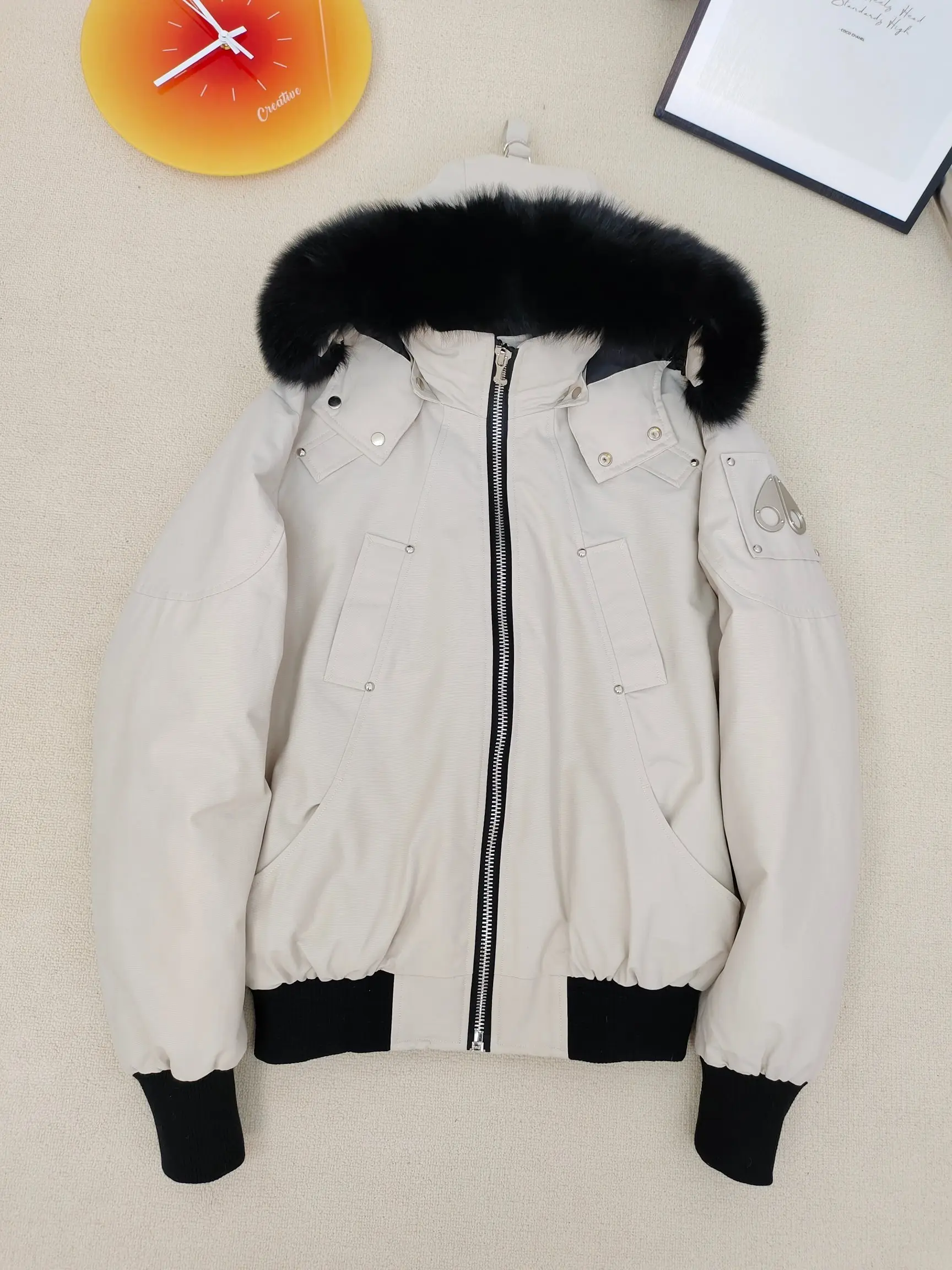 Ballistic Bomber Down Jacket with Fur-Trim Hood D60022221 — view 4