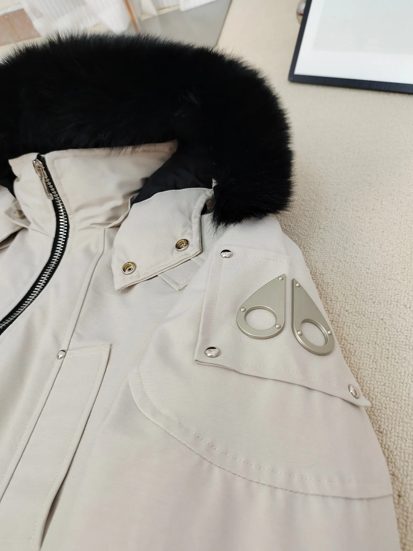 Ballistic Bomber Down Jacket with Fur-Trim Hood D60022221 — view 6