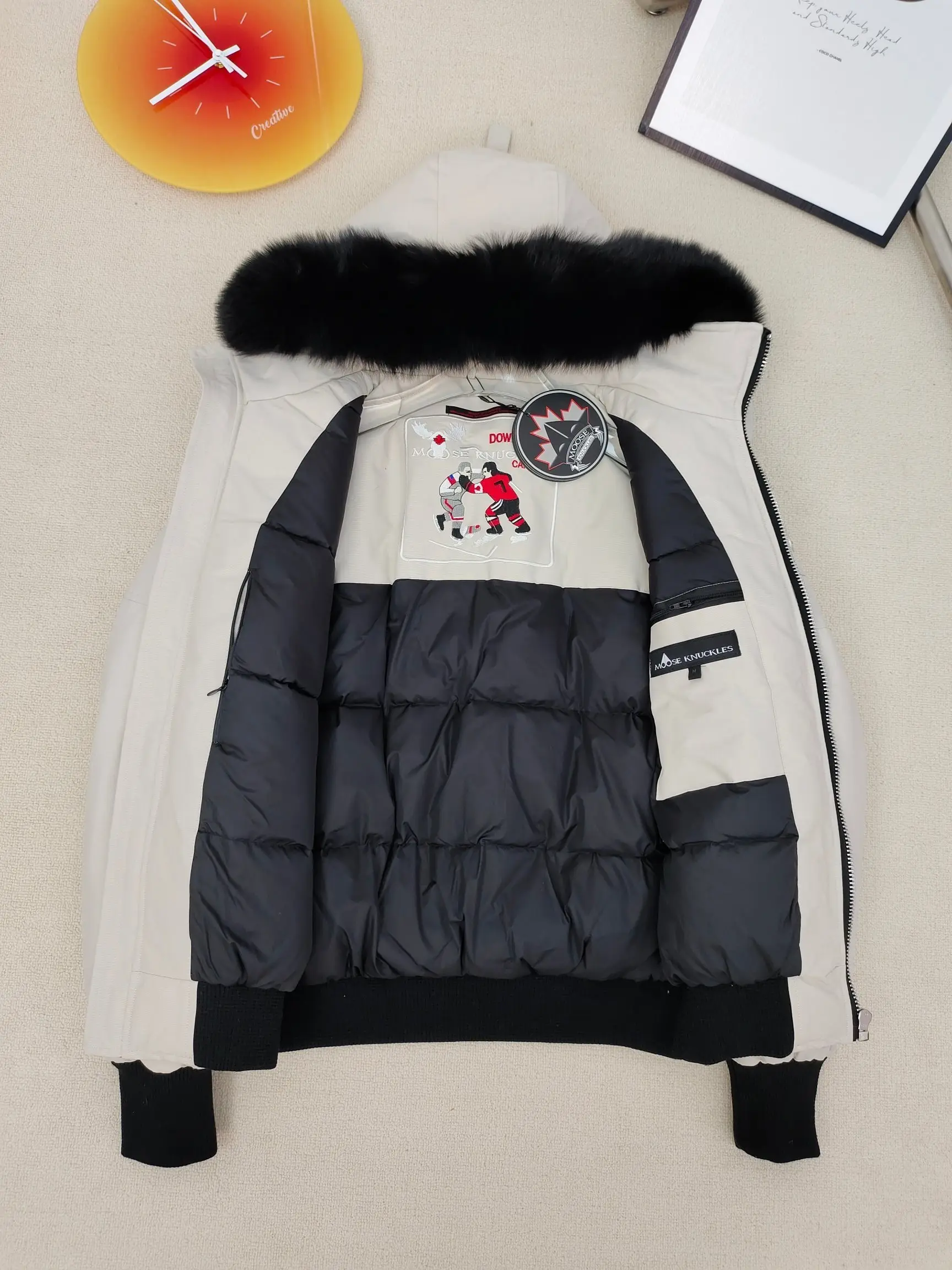 Ballistic Bomber Down Jacket with Fur-Trim Hood D60022221 — view 7