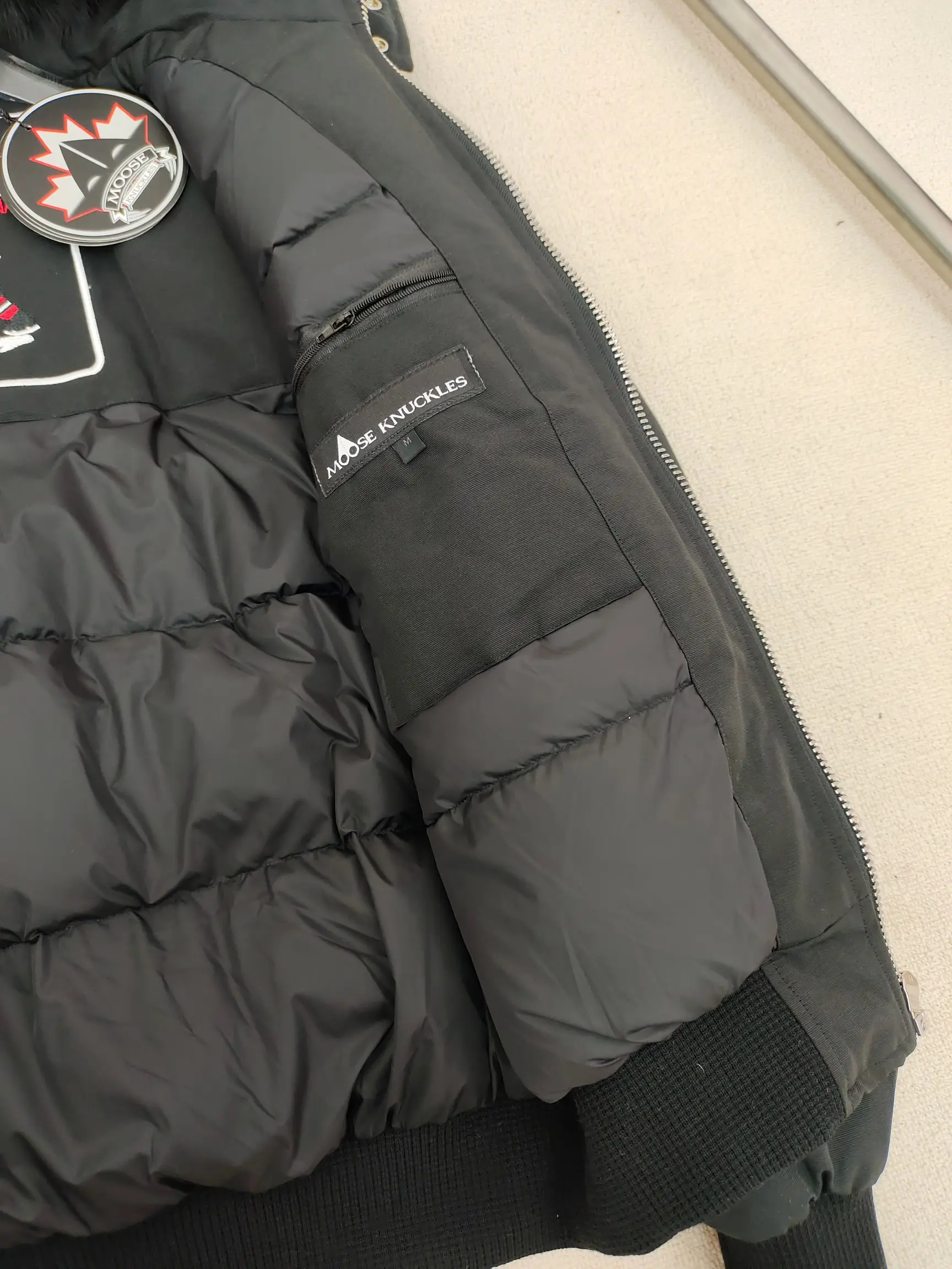 Ballistic Fur-Trimmed Down Bomber Jacket D60022219 — view 7